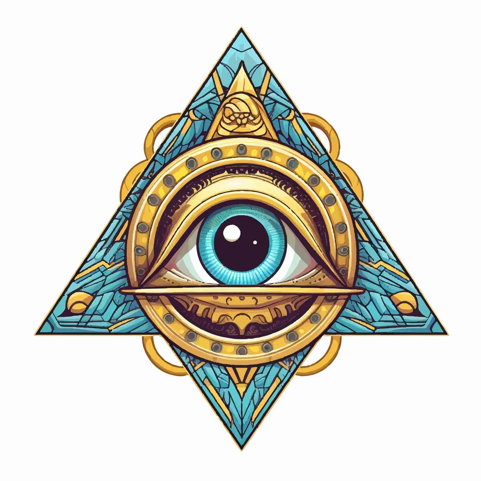 Jesus Eye of Providence Byzantine Style Illustration — free download from Dotvec