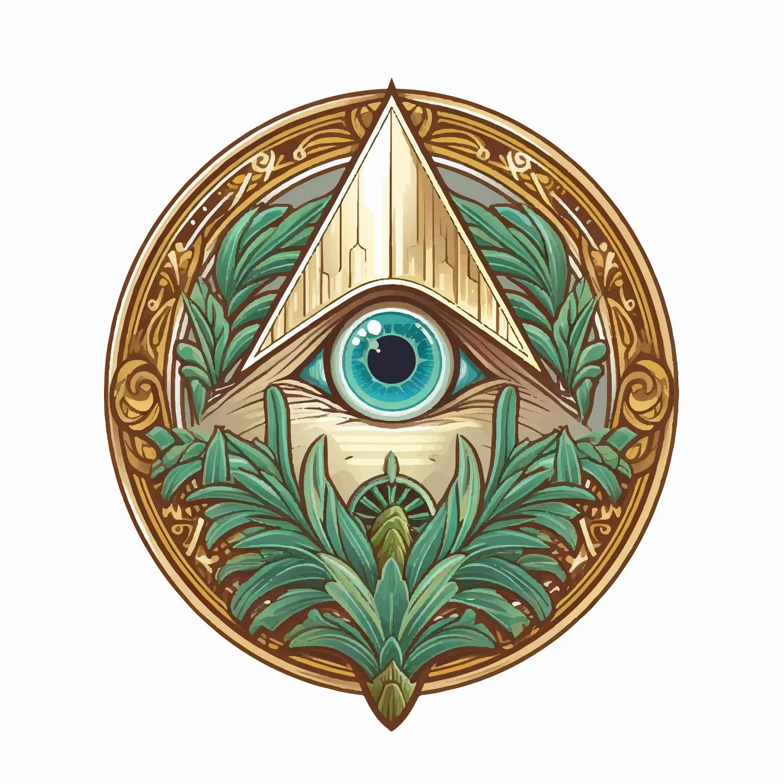 Jesus Eye of Providence Byzantine Illustration — free download from Dotvec