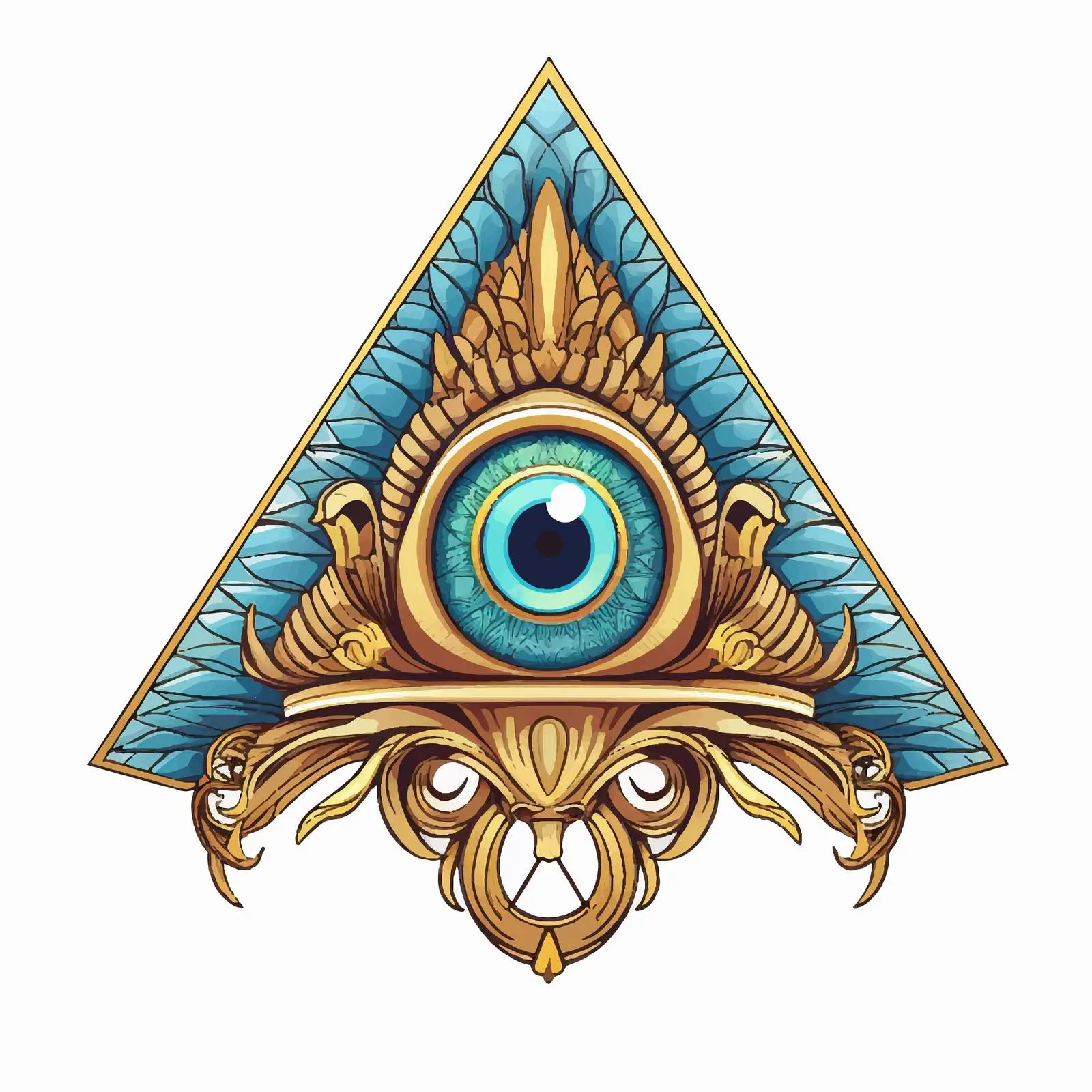 Byzantine Illustration of Jesus and Eye of Providence — free download from Dotvec