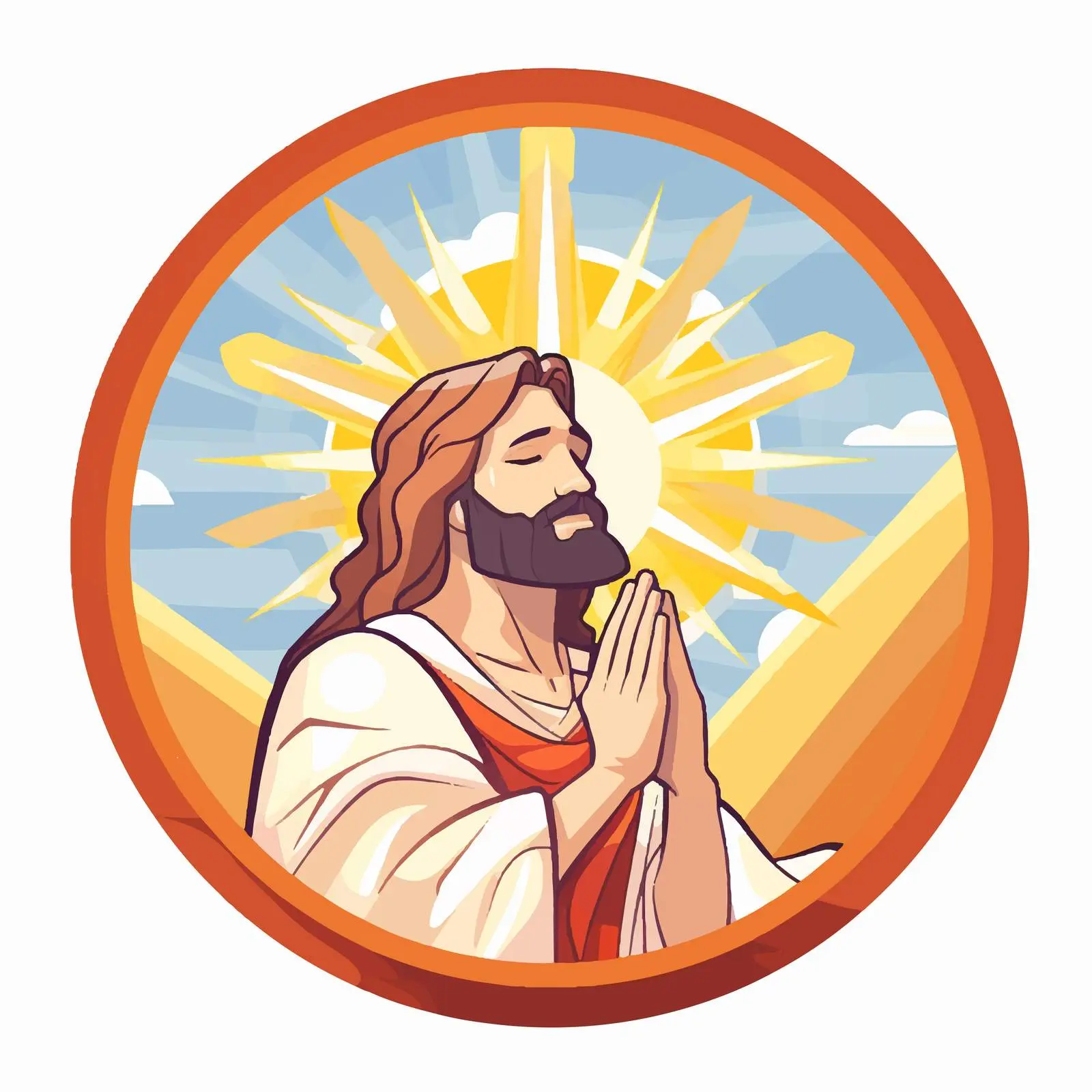 Jesus with Rays and Facepalm Emoji Vector Art — free download from Dotvec