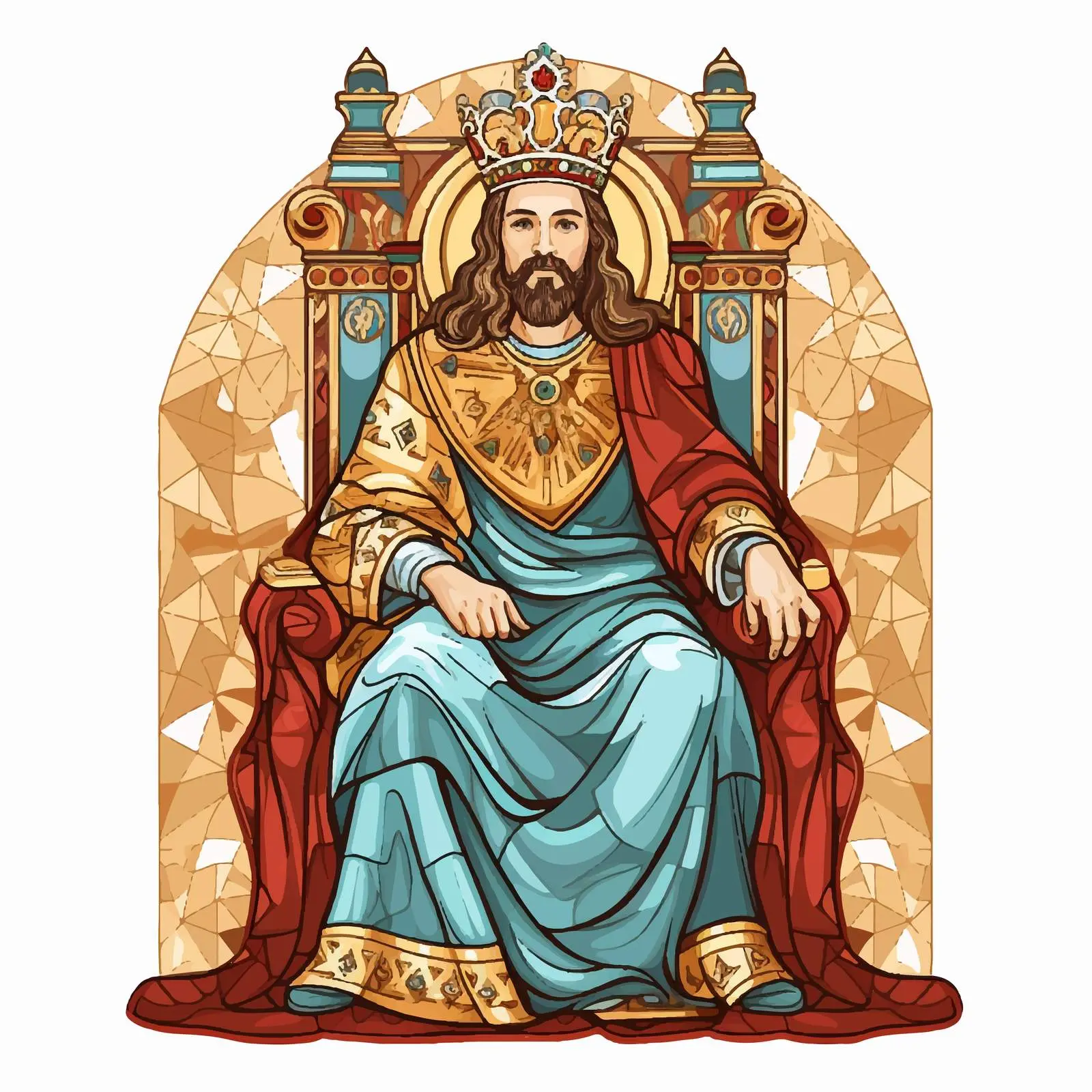 Jesus King Sitting on the Throne Illustration — free download from Dotvec