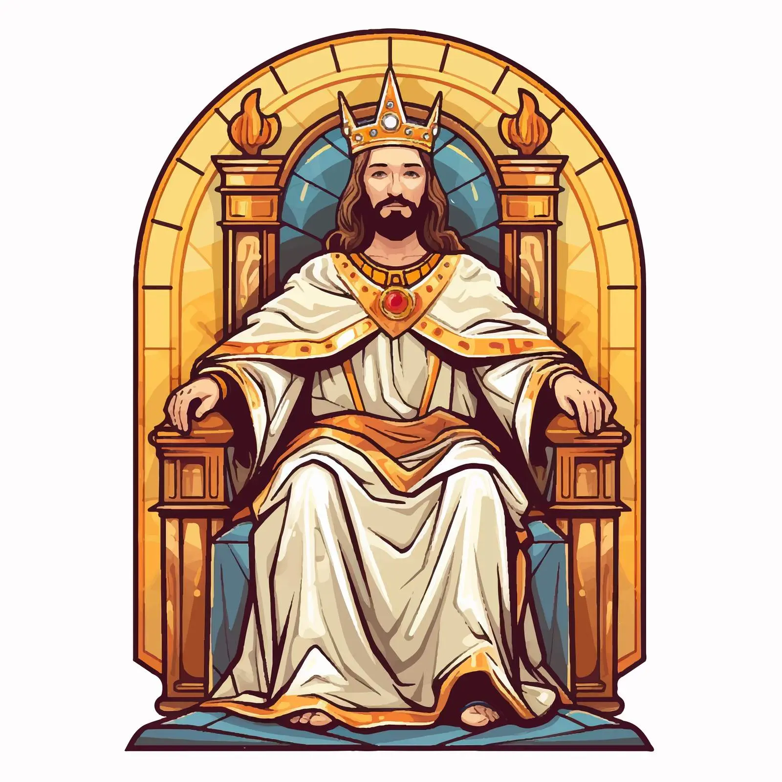 Jesus King Sitting on the Throne Illustration – free ruler image from Dotvec