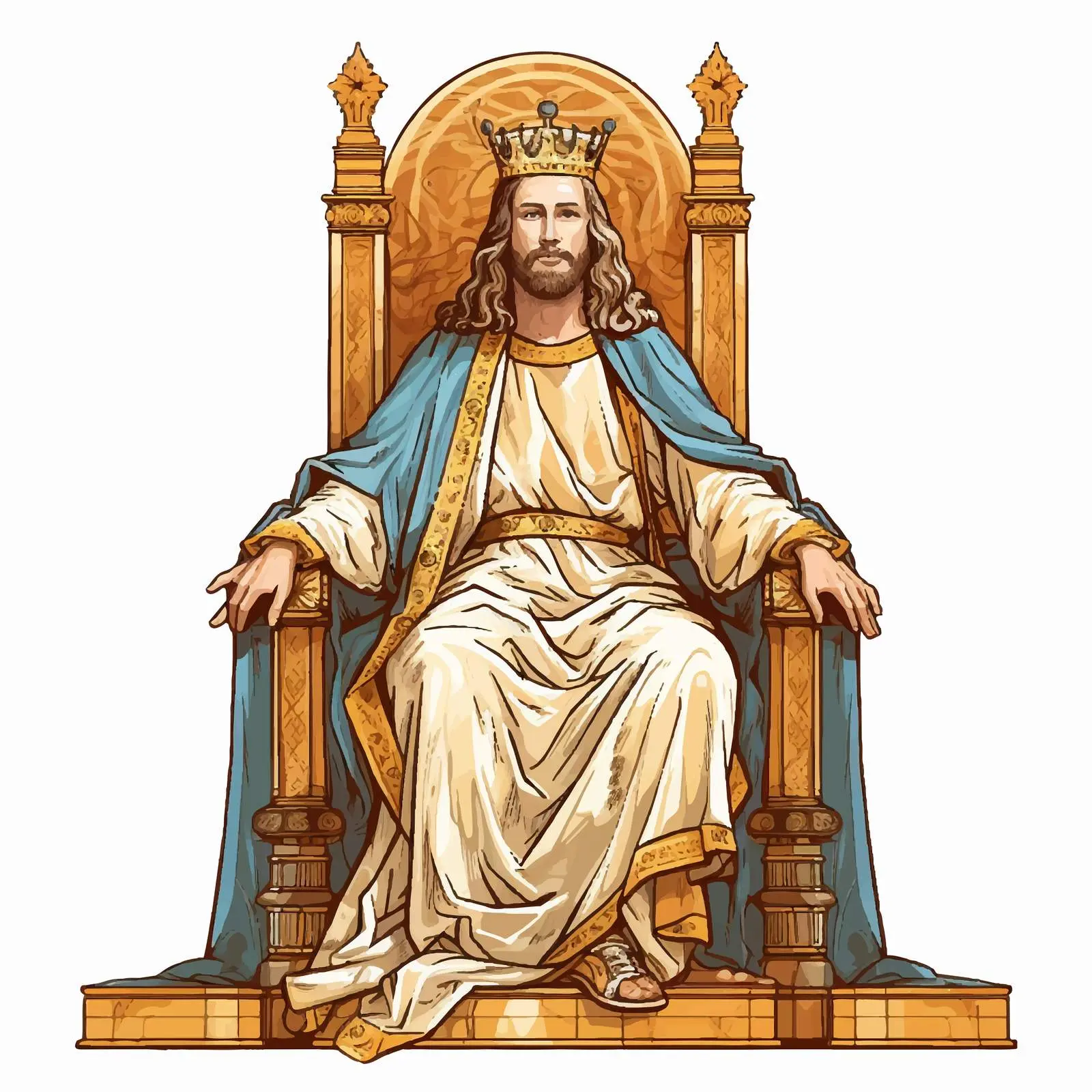 Jesus King Sitting on Throne Illustration — free download from Dotvec