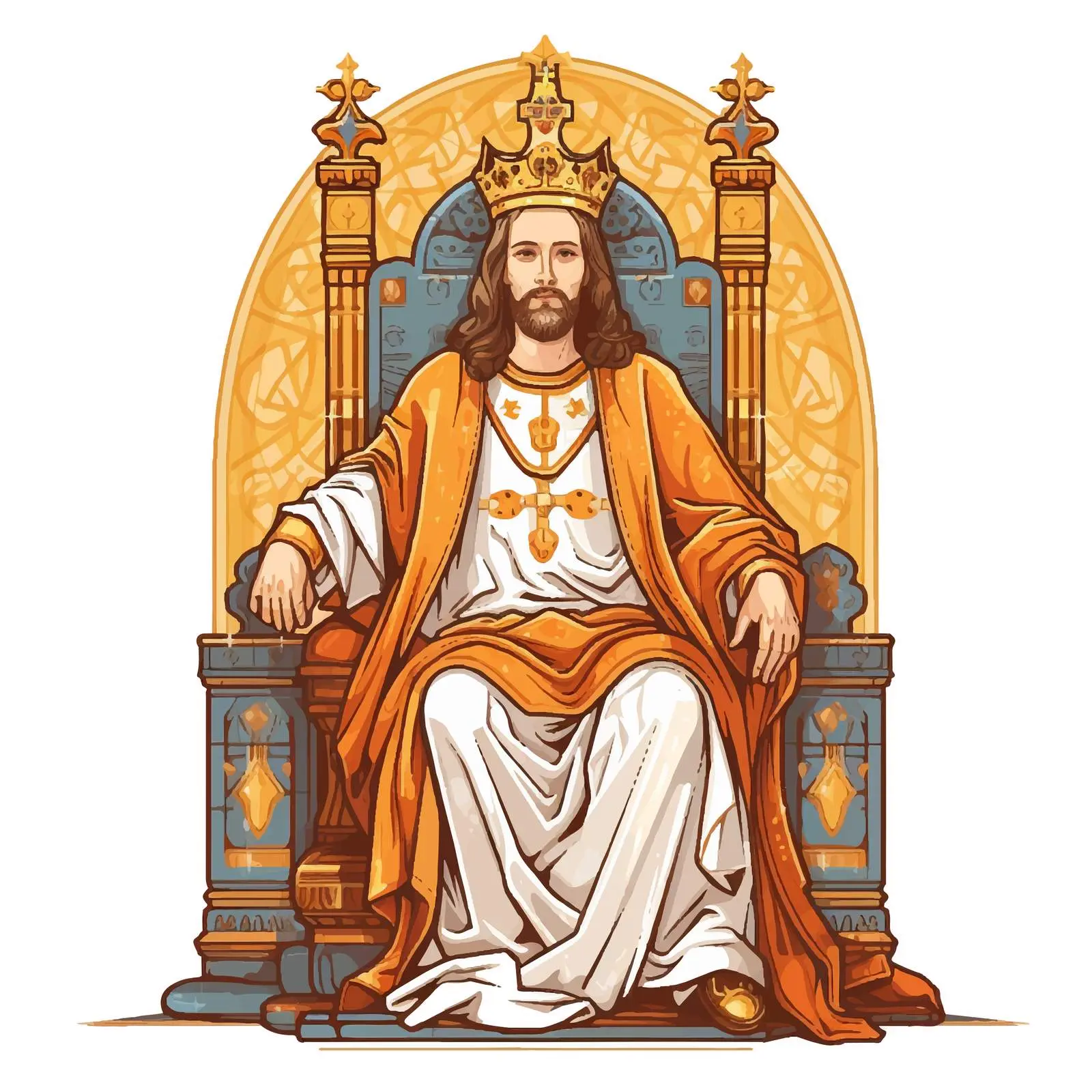 Jesus King Sitting on the Throne Illustration — free download from Dotvec