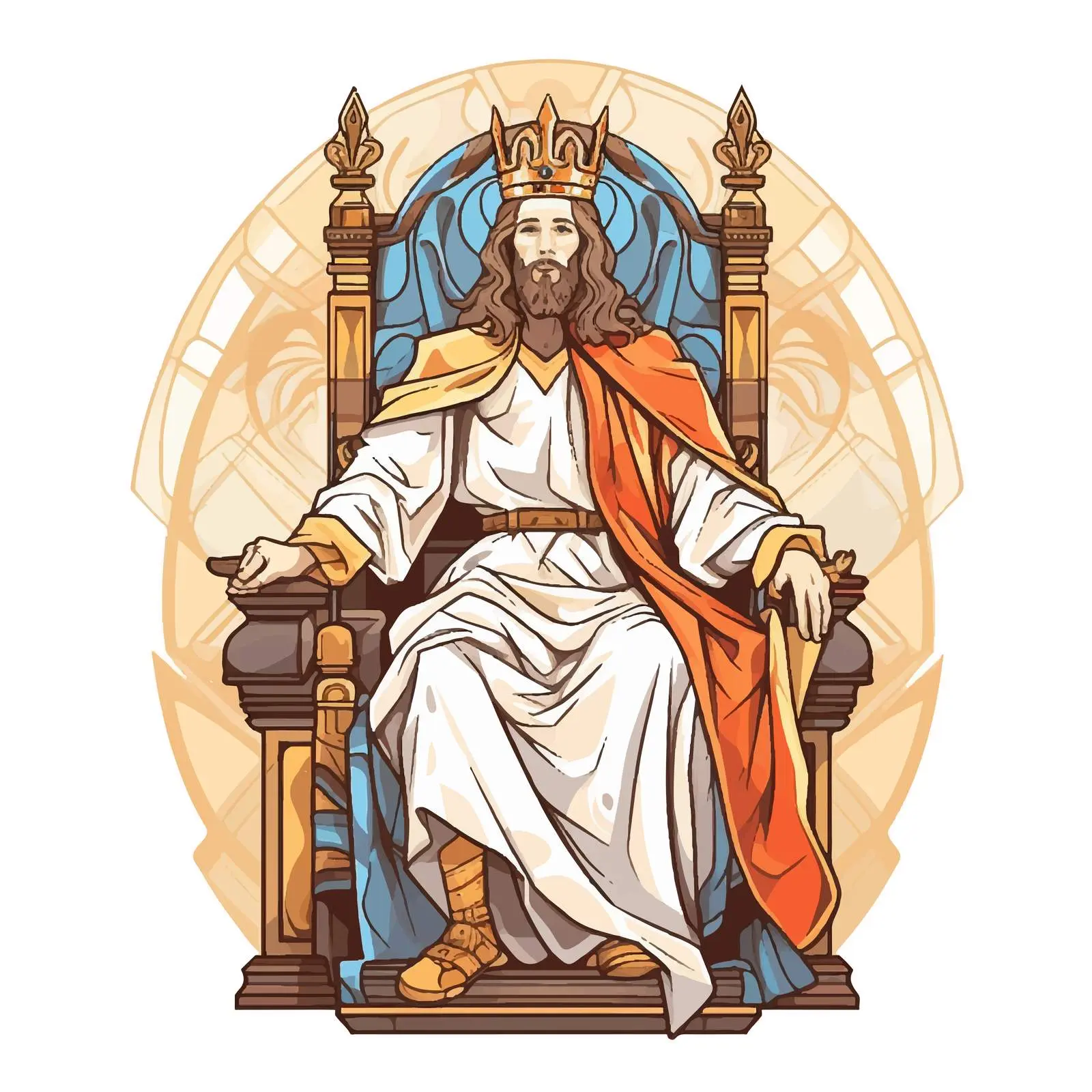 Jesus King Sitting on the Throne Illustration — free download from Dotvec