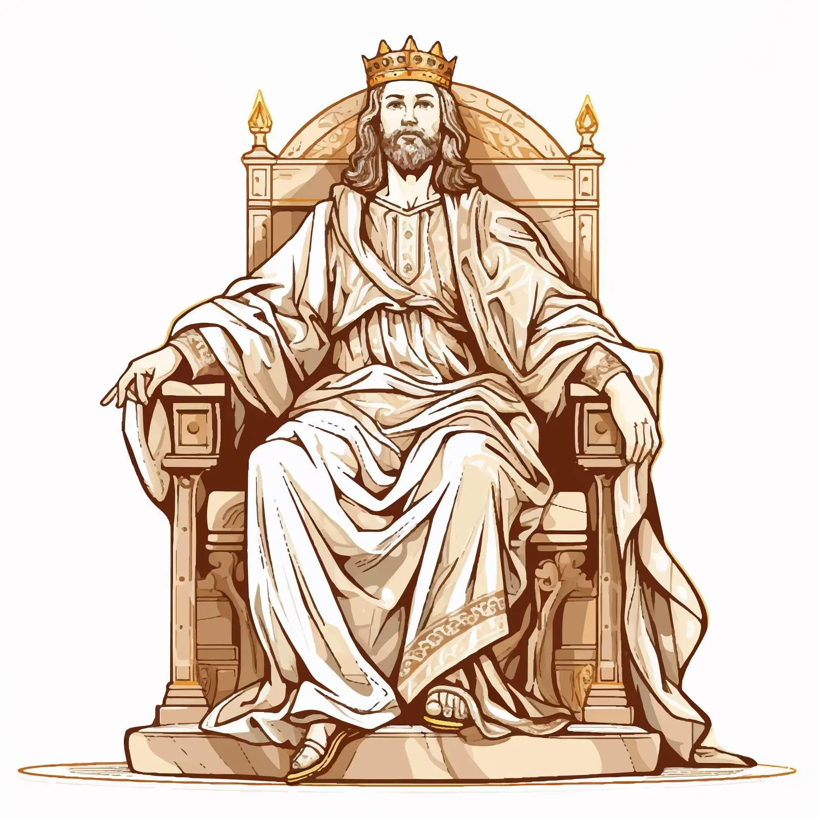Jesus King Sitting on the Throne Illustration — free download from Dotvec