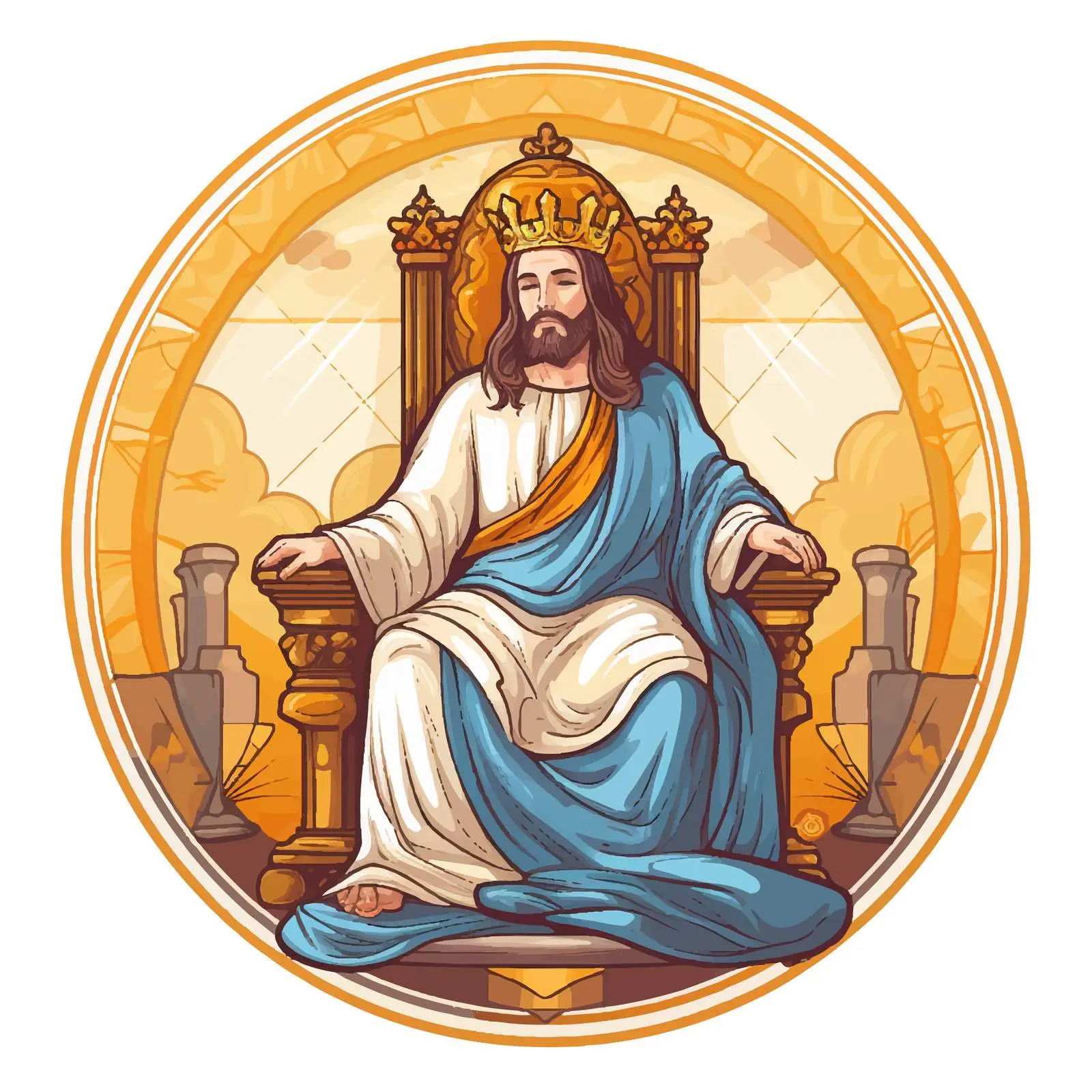 Jesus King Sitting on the Throne Vector Art — free download from Dotvec