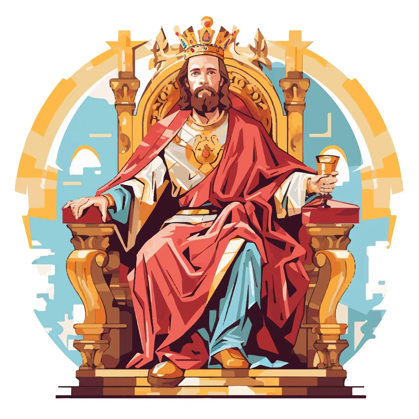 Jesus the Greatest Bishop Sitting on Throne — free download from Dotvec