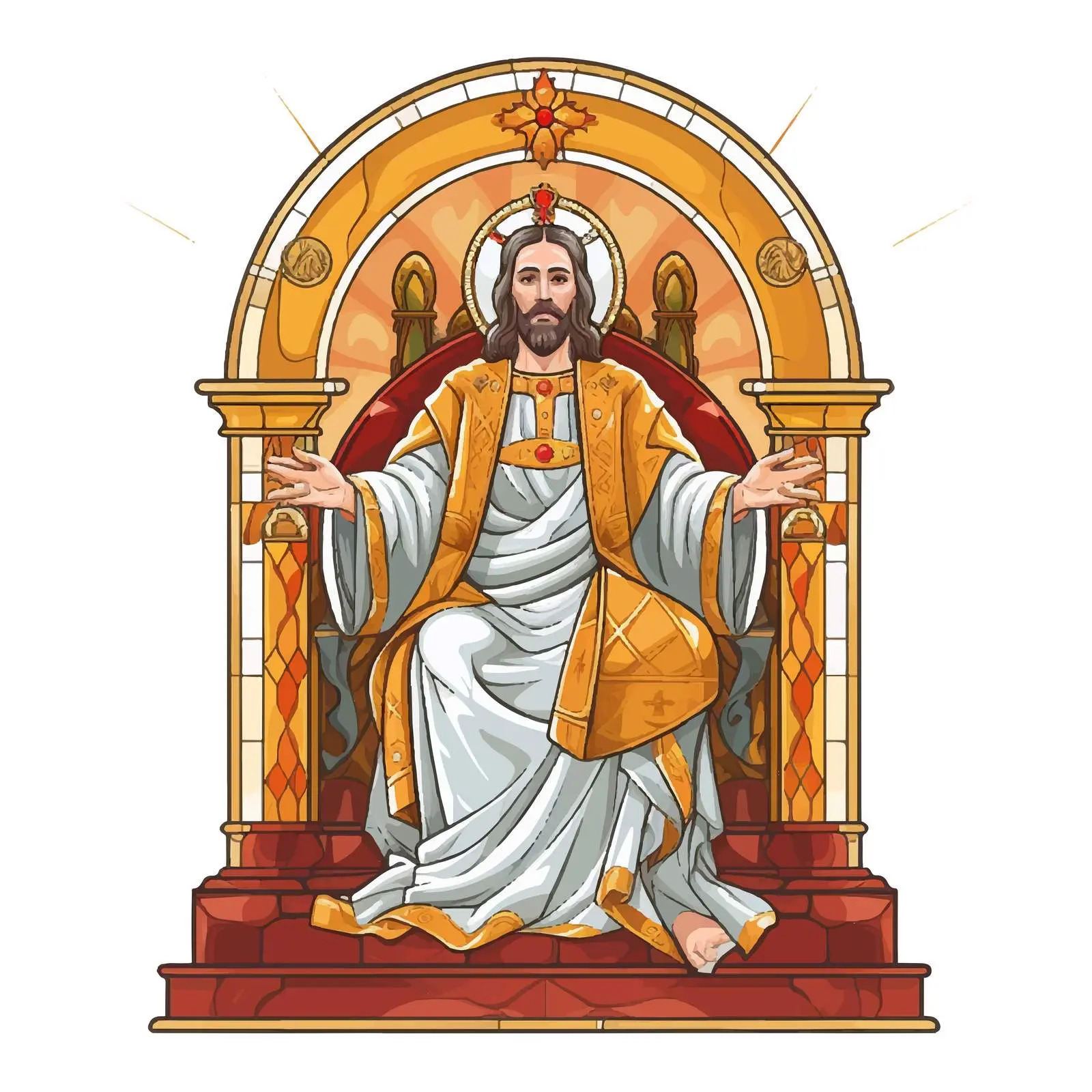 Jesus the Greatest Bishop on Throne Illustration — free download from Dotvec