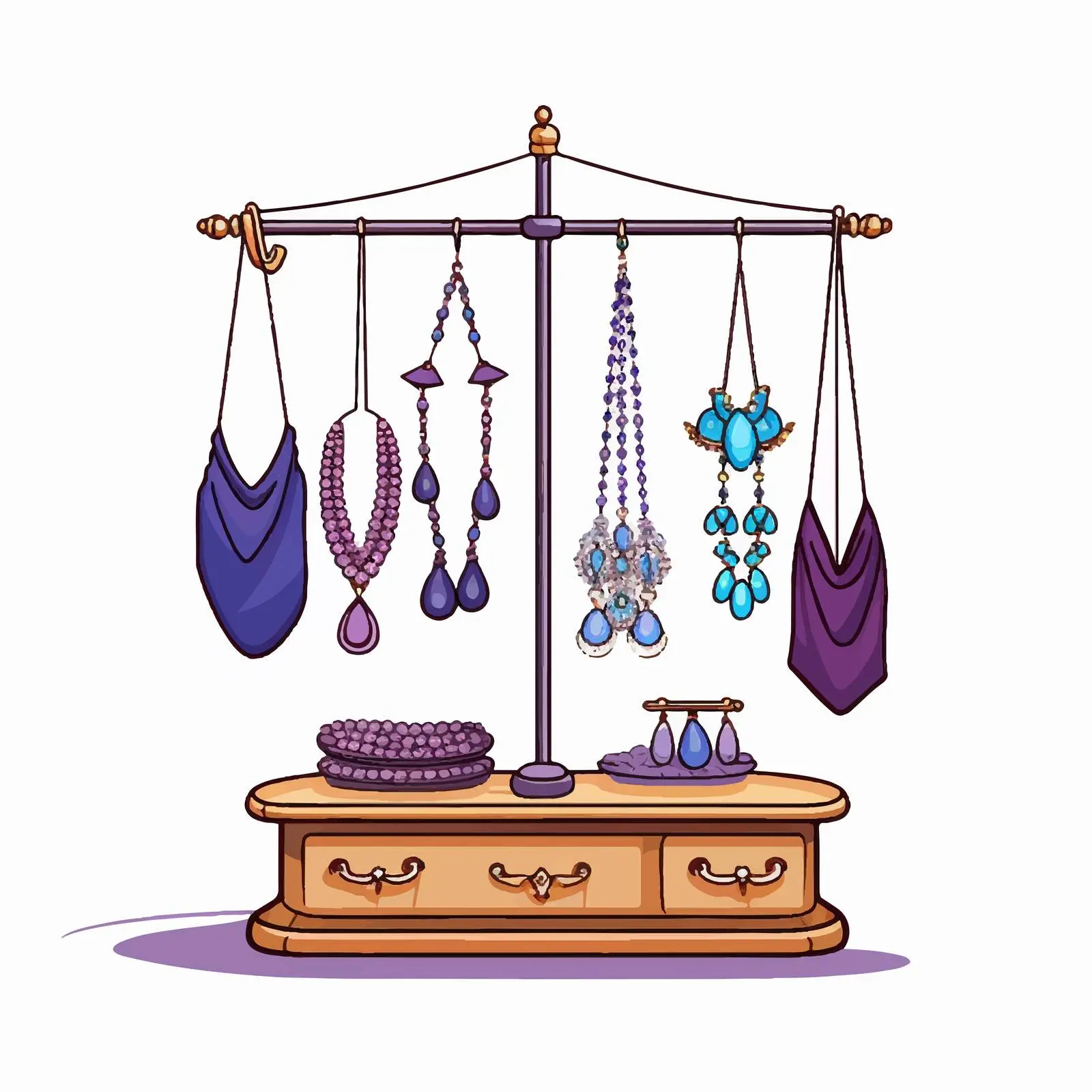 Stylish Jewelry Holder with Female Accessories — free download from Dotvec