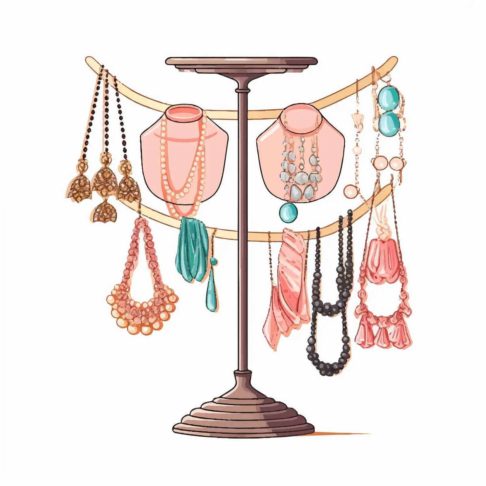 Elegant Jewelry Holder with Female Accessories — free download from Dotvec