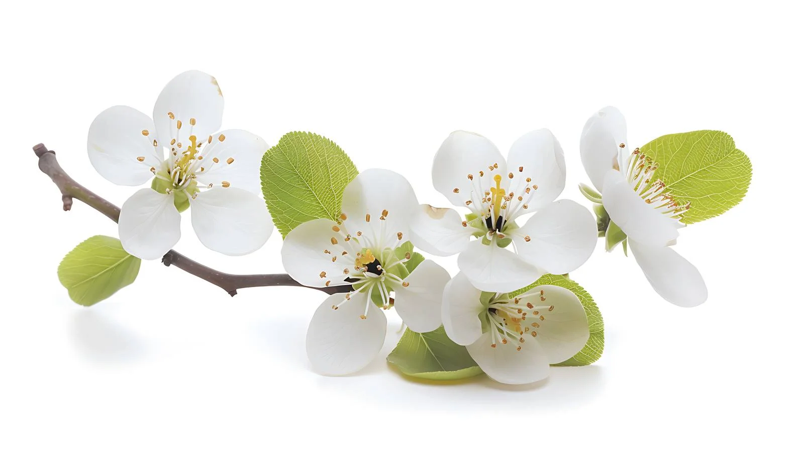 Jinchuan Pear Blossoms on White Background — free download from Dotvec