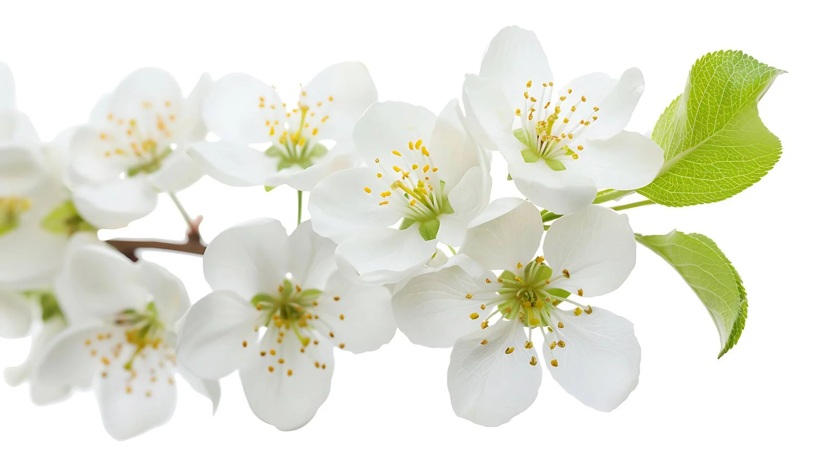 Pear Blossoms on White Background — free download from Dotvec