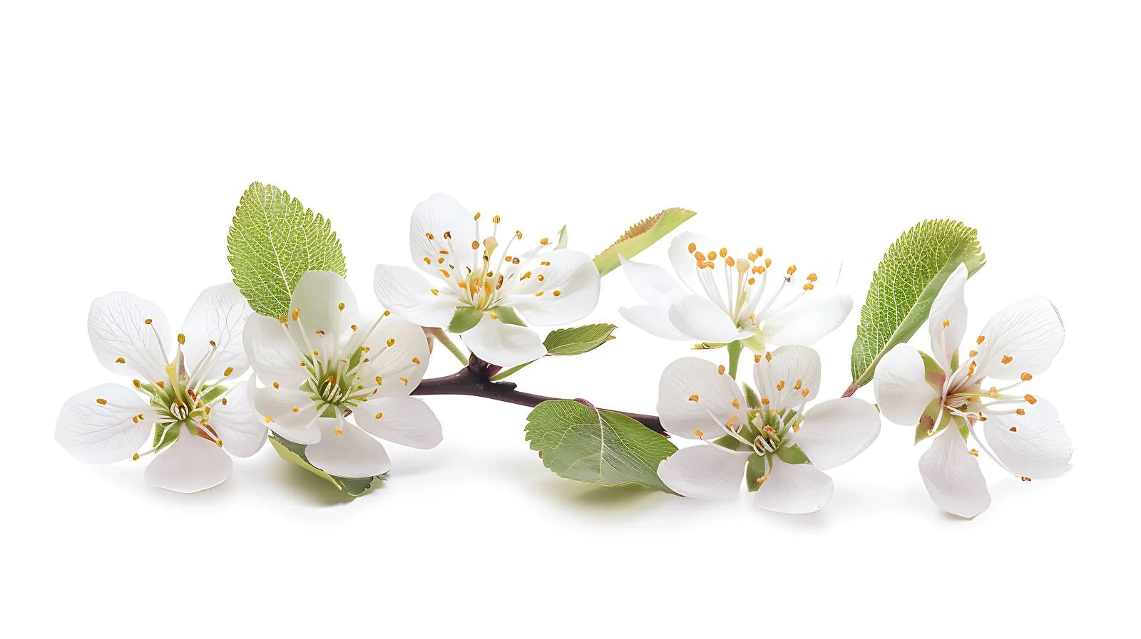 Pear Blossoms on White Background – free loom image from Dotvec