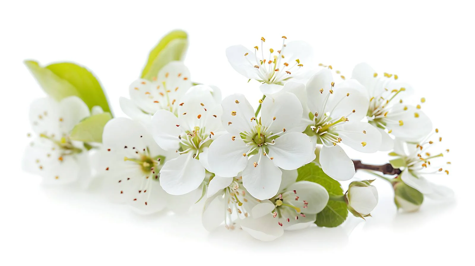 Pear Blossoms on White Background — free download from Dotvec