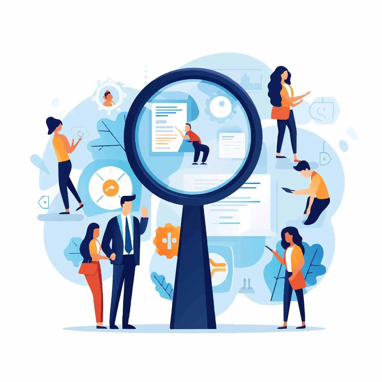 Job Search and Recruiting Concept Illustration – free opening image from Dotvec