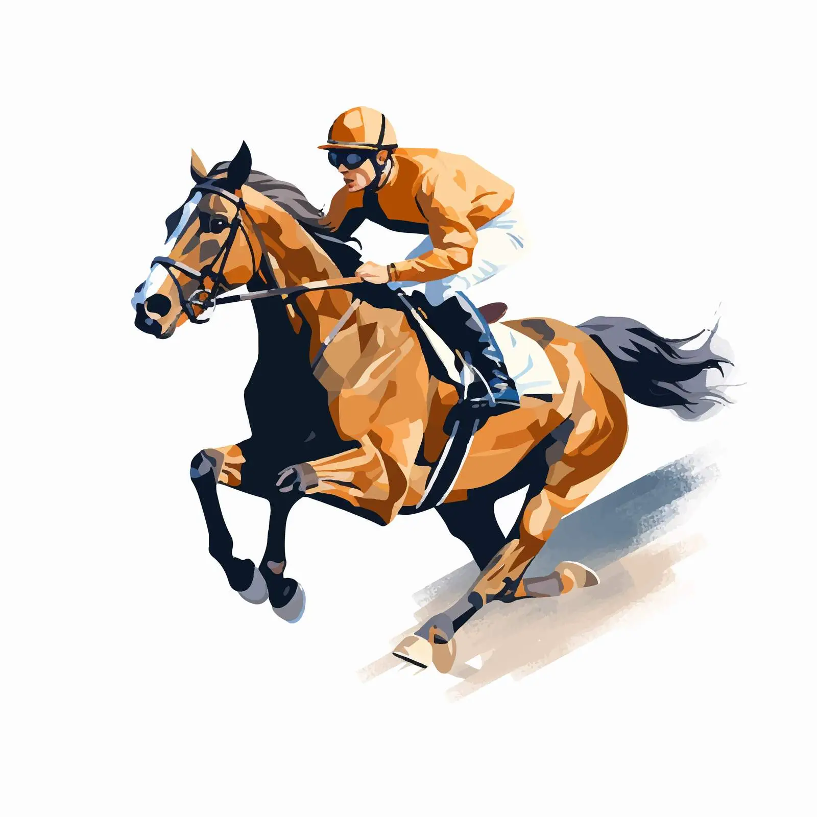 Jockey Racing Galloping Horse Vector Graphic — free download from Dotvec