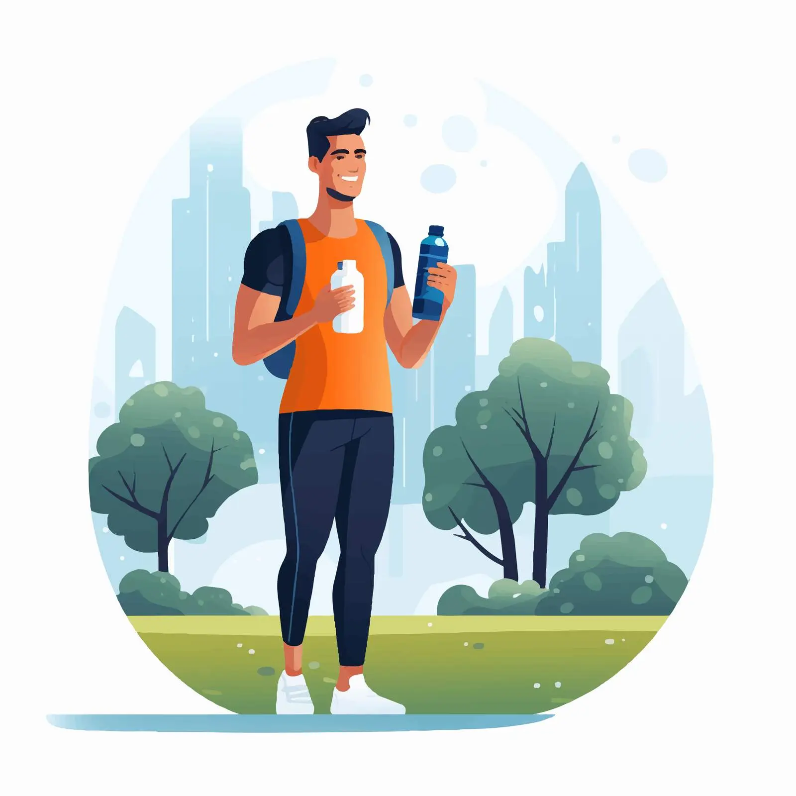 Jogger in Park with Water Bottle — free download from Dotvec