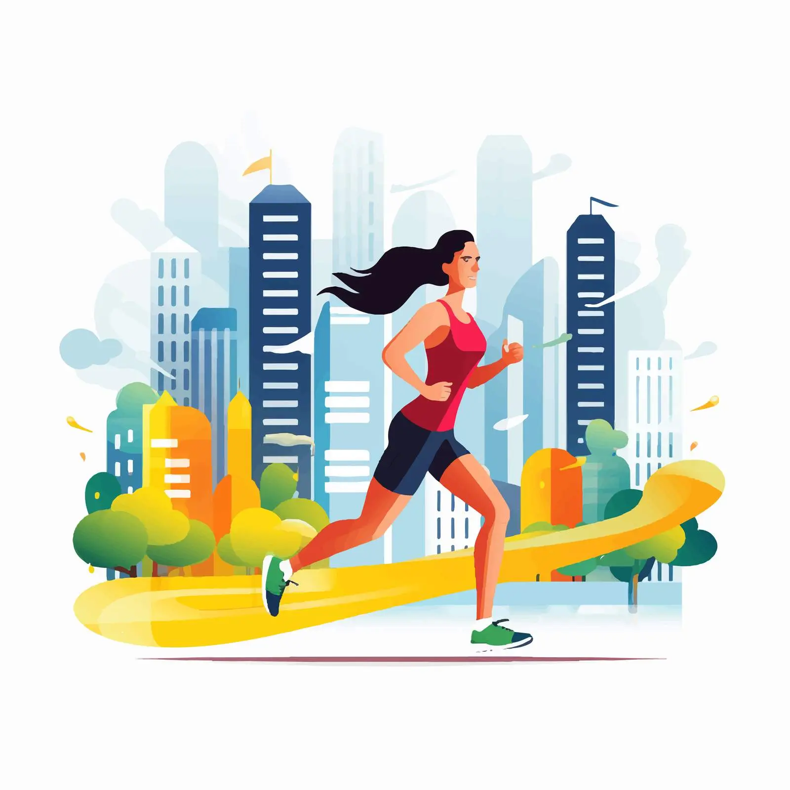 Female Runner Jogging in Urban Environment – free intensity image from Dotvec