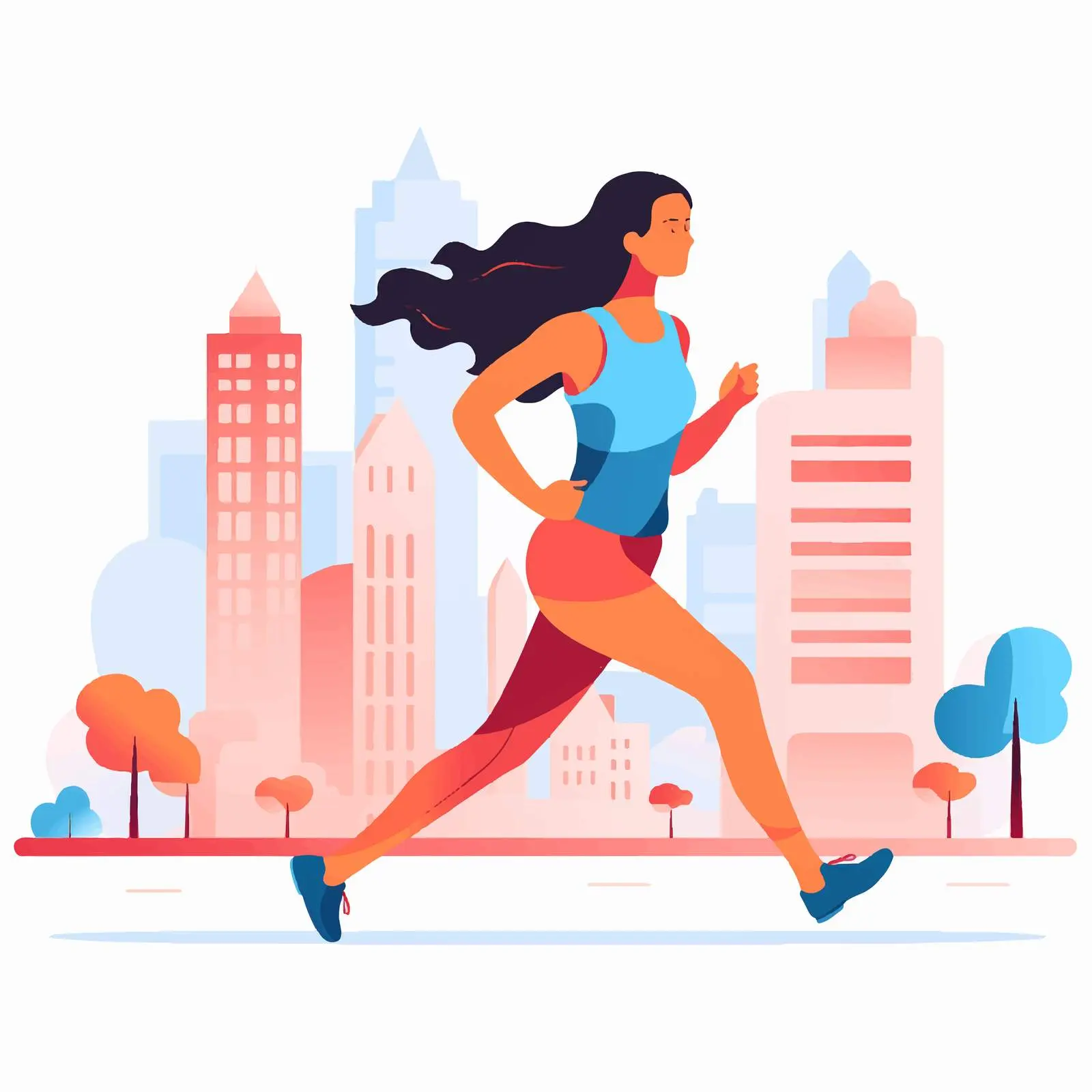 Female Runner Jogging in Urban Environment — free download from Dotvec