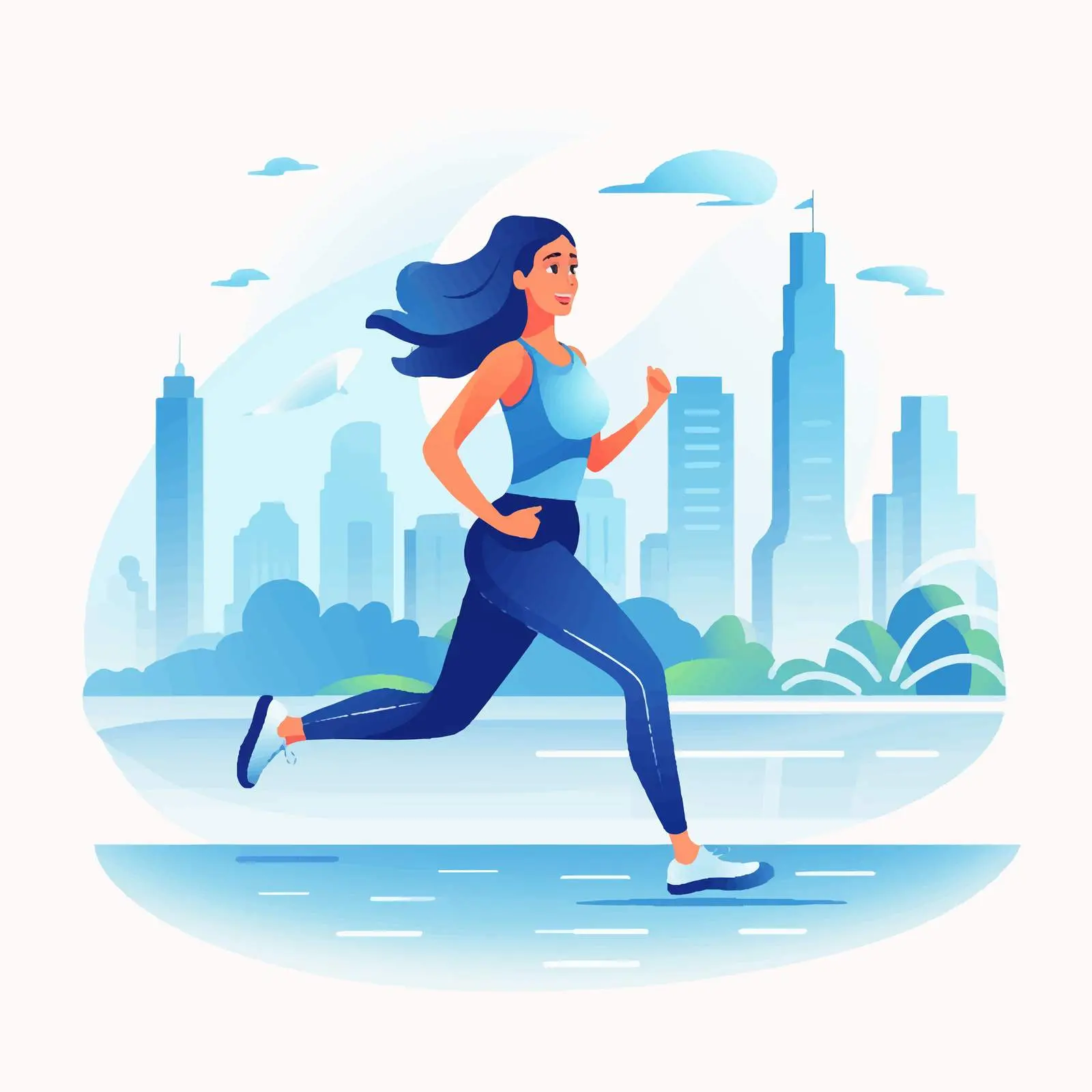 City Jogging Woman Outdoor Cardio Workout — free download from Dotvec