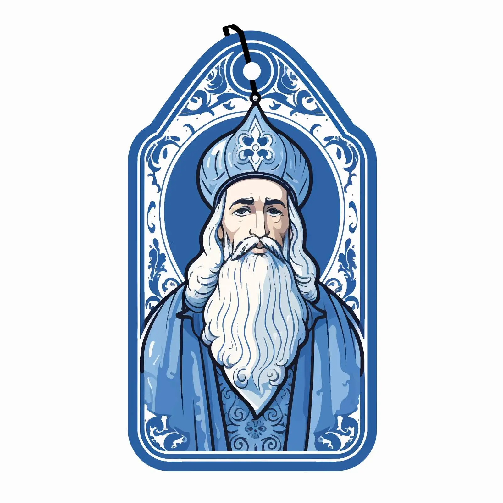 Deep Blue Religious Gift Tags Featuring John Chrysostom — free download from Dotvec