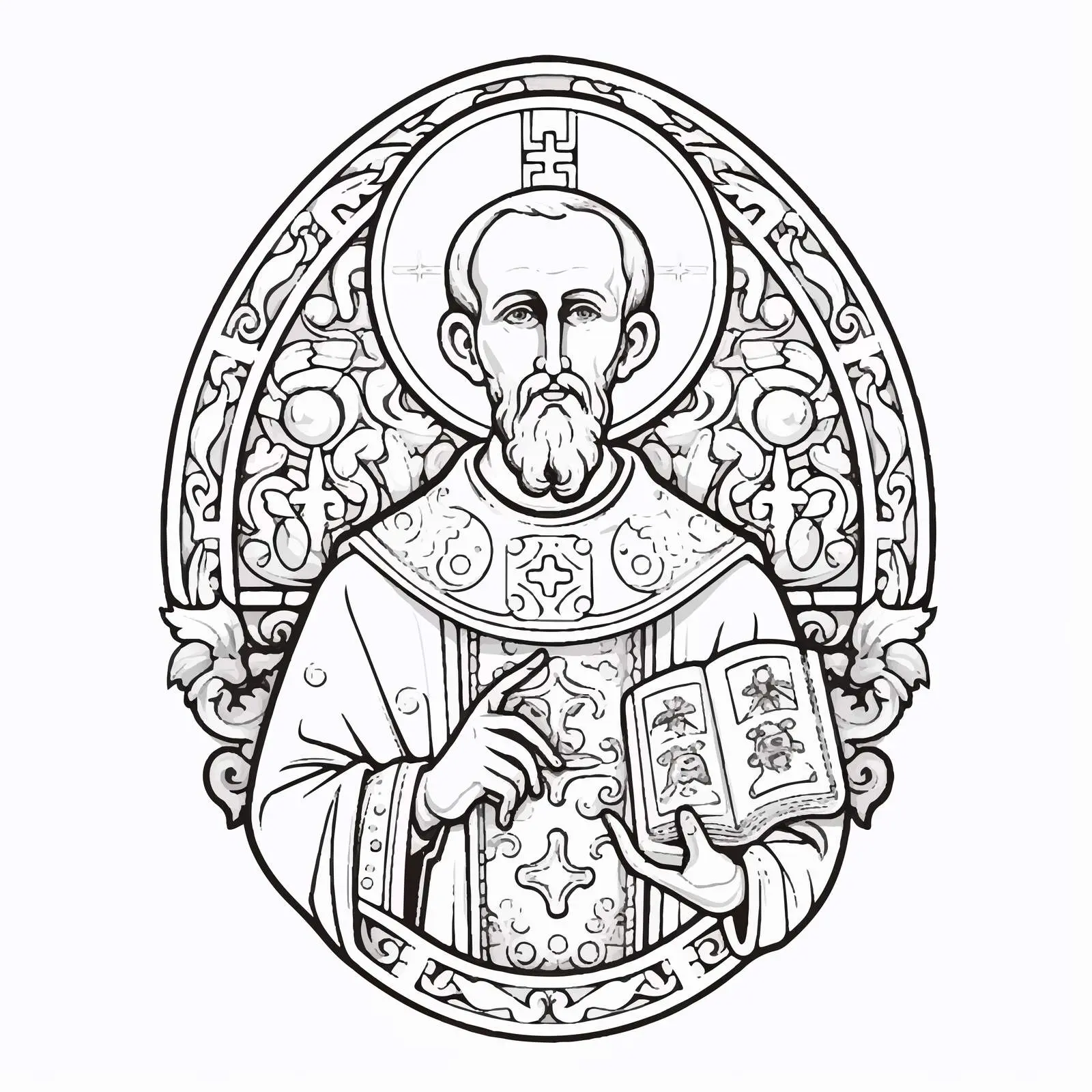 Byzantine Fresco of John Chrysostom — free download from Dotvec