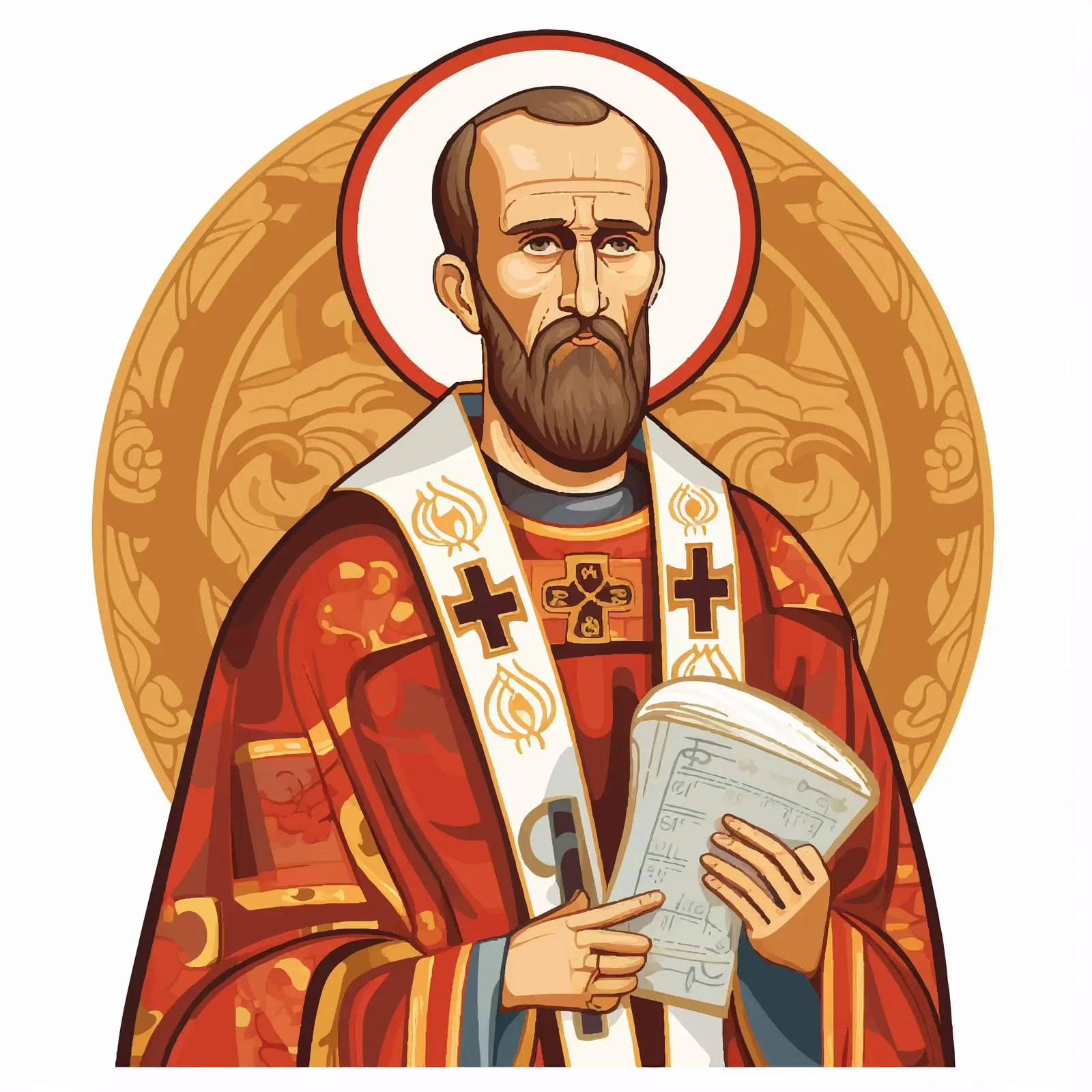Byzantine Illustration of John Chrysostom — free download from Dotvec