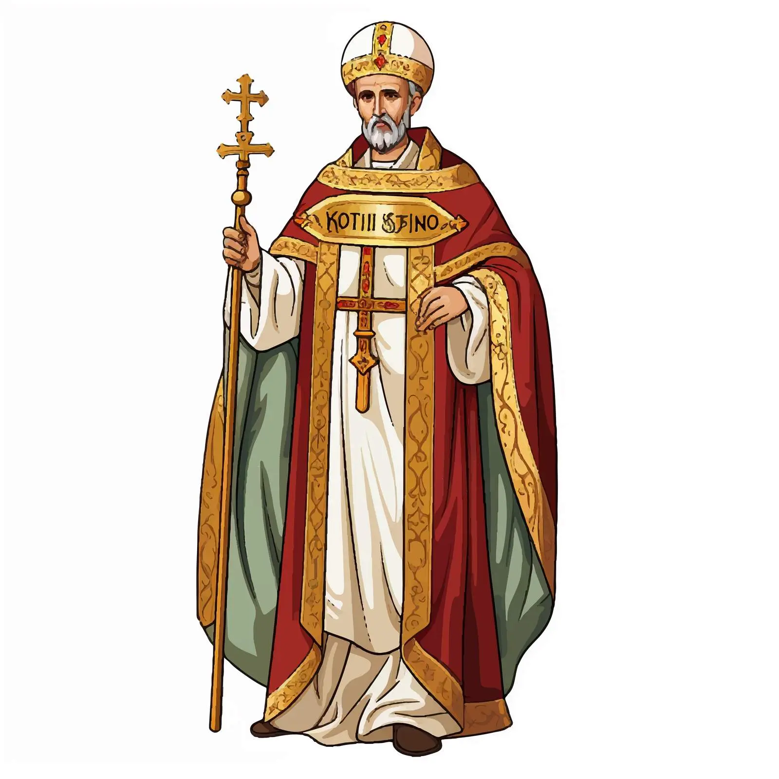 Byzantine Style Illustration of John Chrysostom — free download from Dotvec