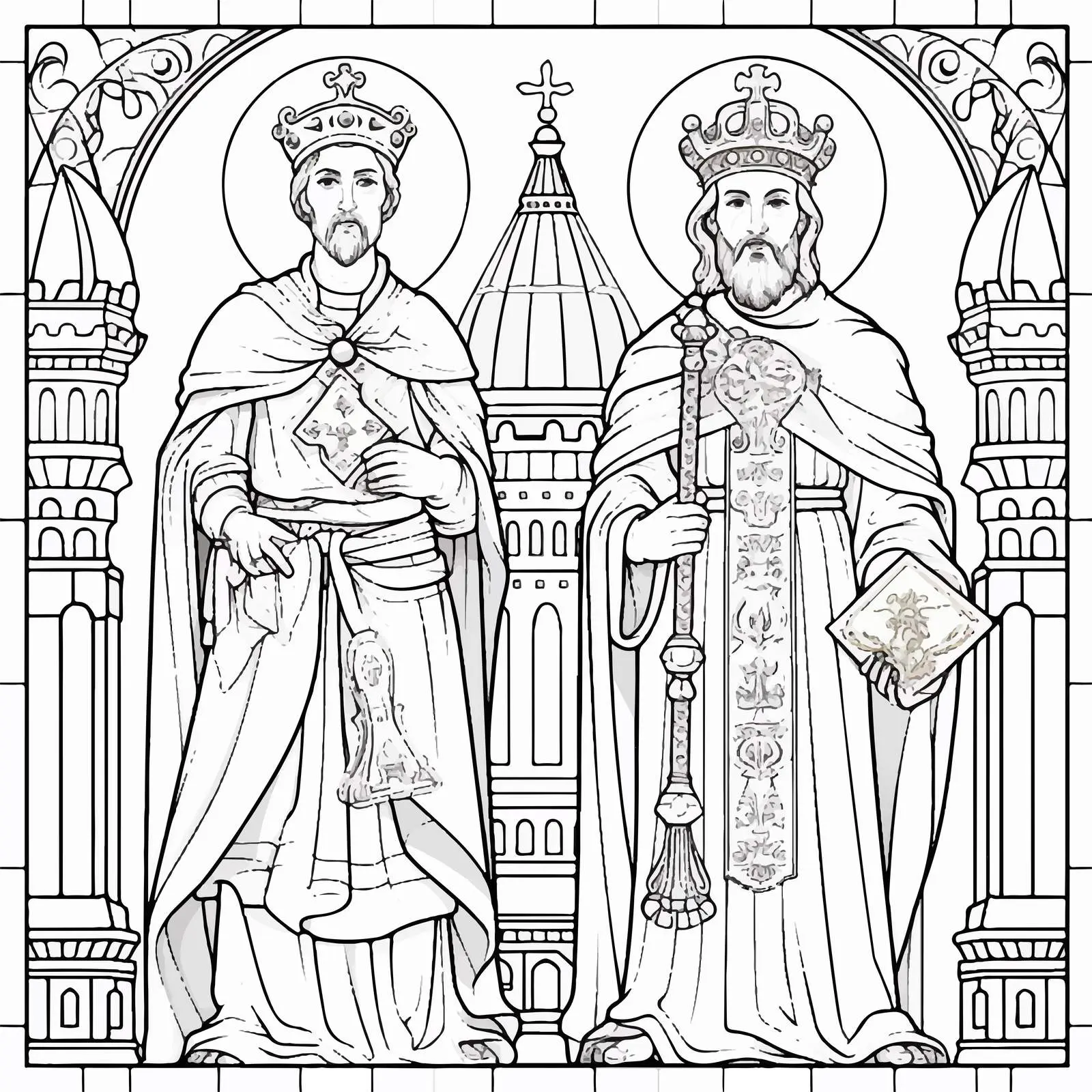 John of Shanghai and San Francisco Coloring Page — free download from Dotvec