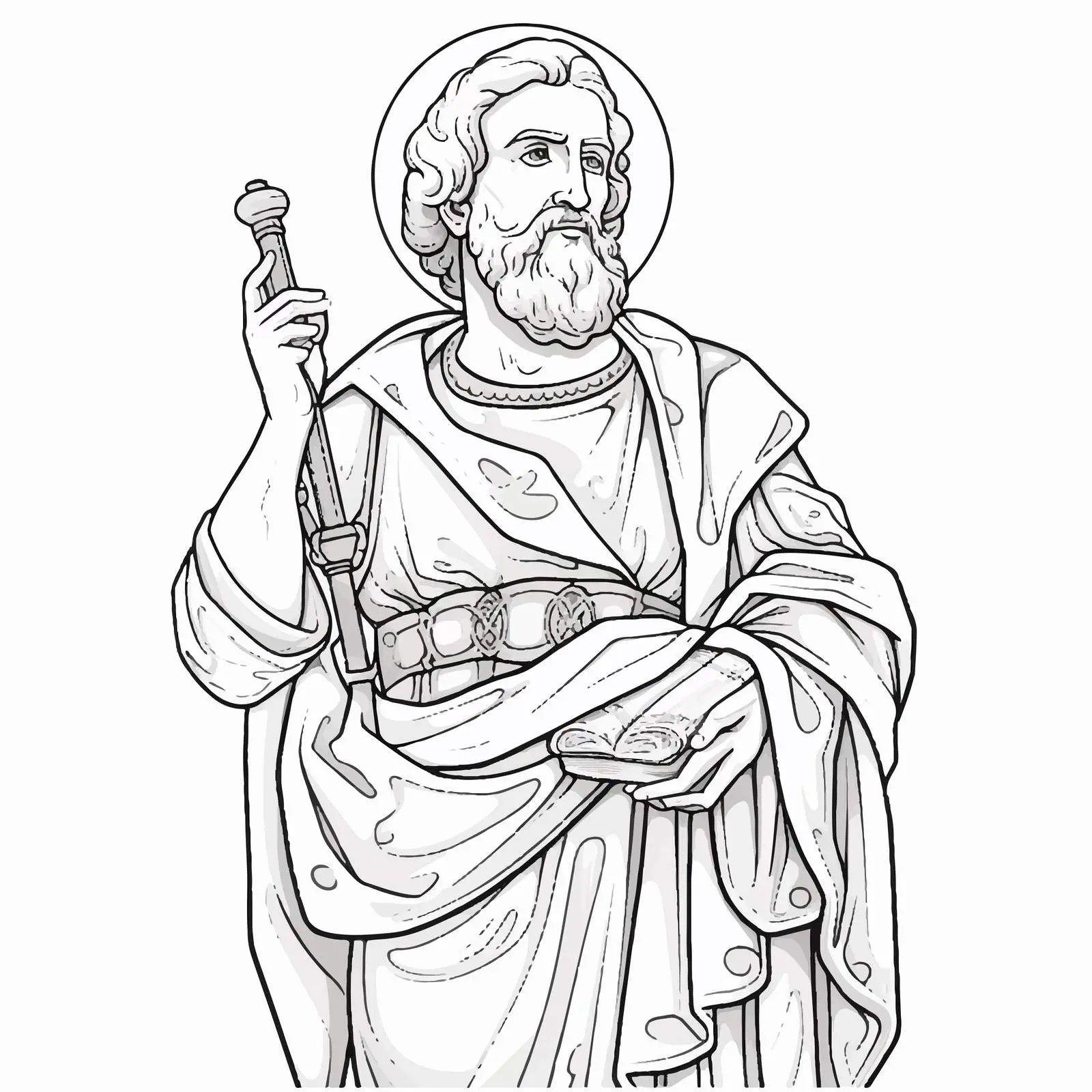 John the Apostle Byzantine Style Coloring Page — free download from Dotvec