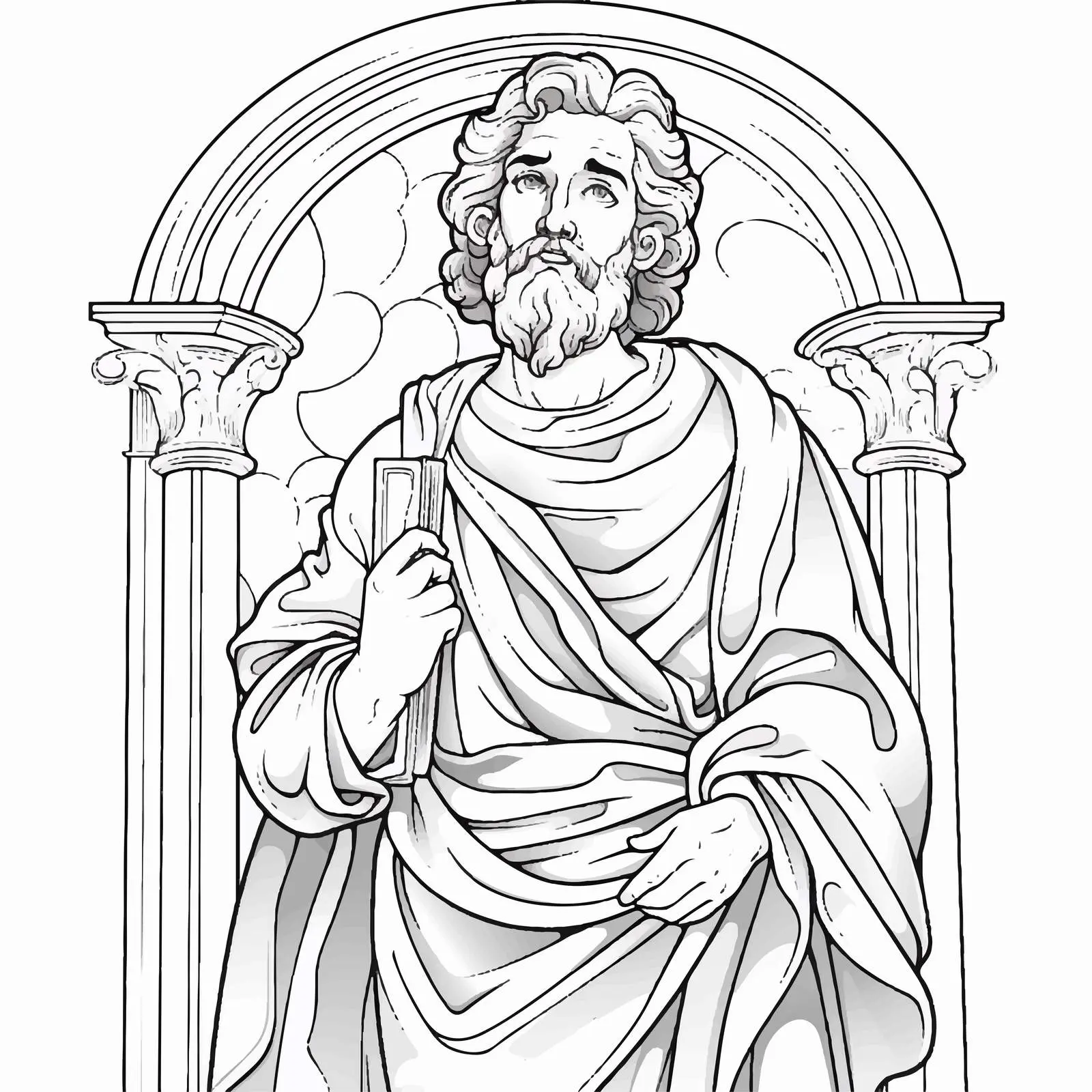 Byzantine Style John the Apostle Coloring Page – free creative education image from Dotvec