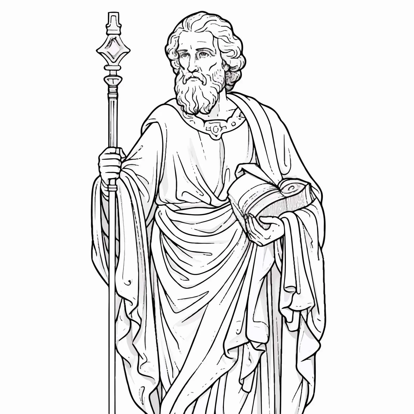 John the Apostle Byzantine Style Coloring Page — free download from Dotvec