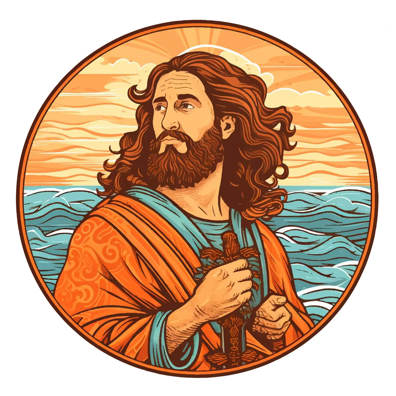 John the Baptist Byzantine Religious Illustration — free download from Dotvec
