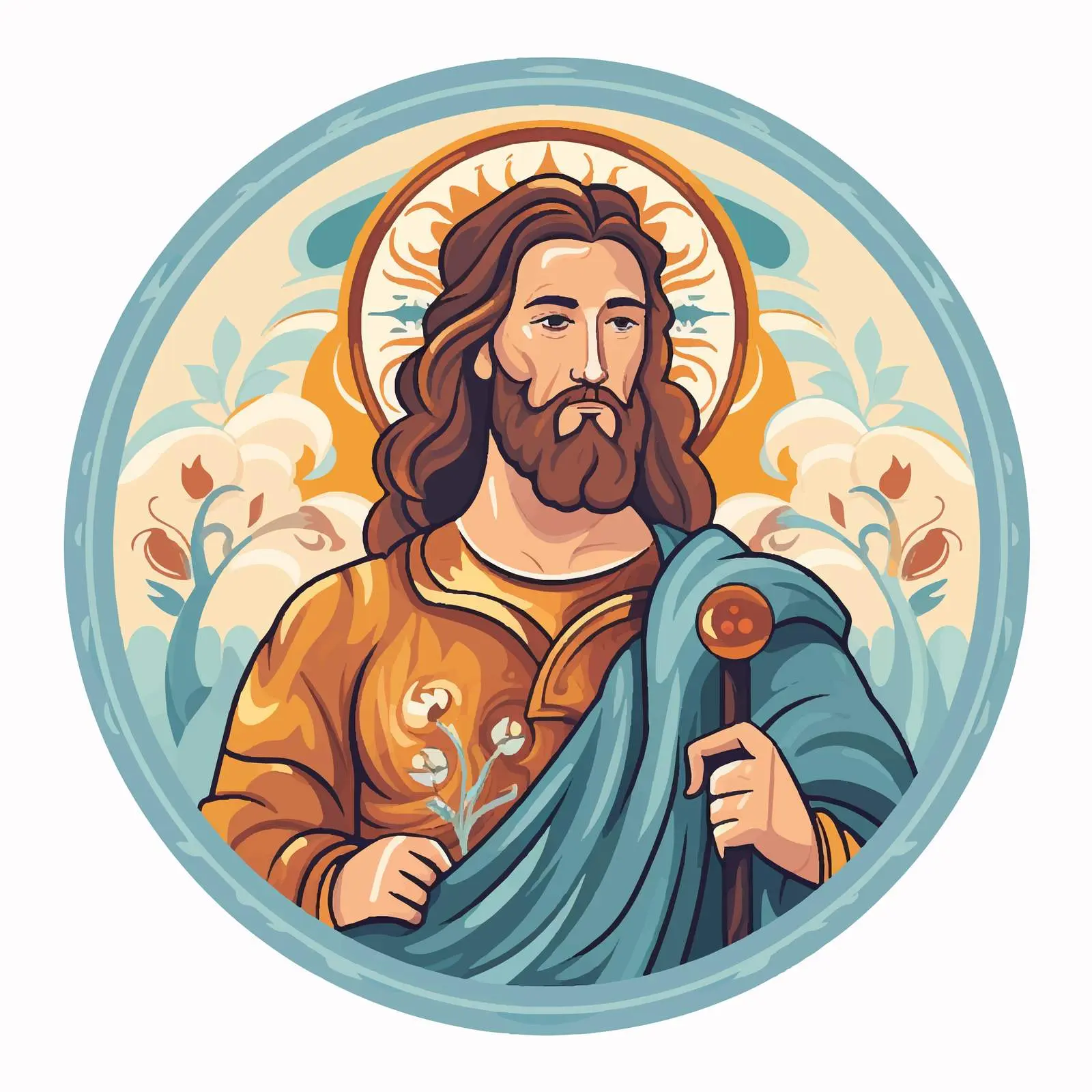 John the Baptist Byzantine Religious Illustration — free download from Dotvec