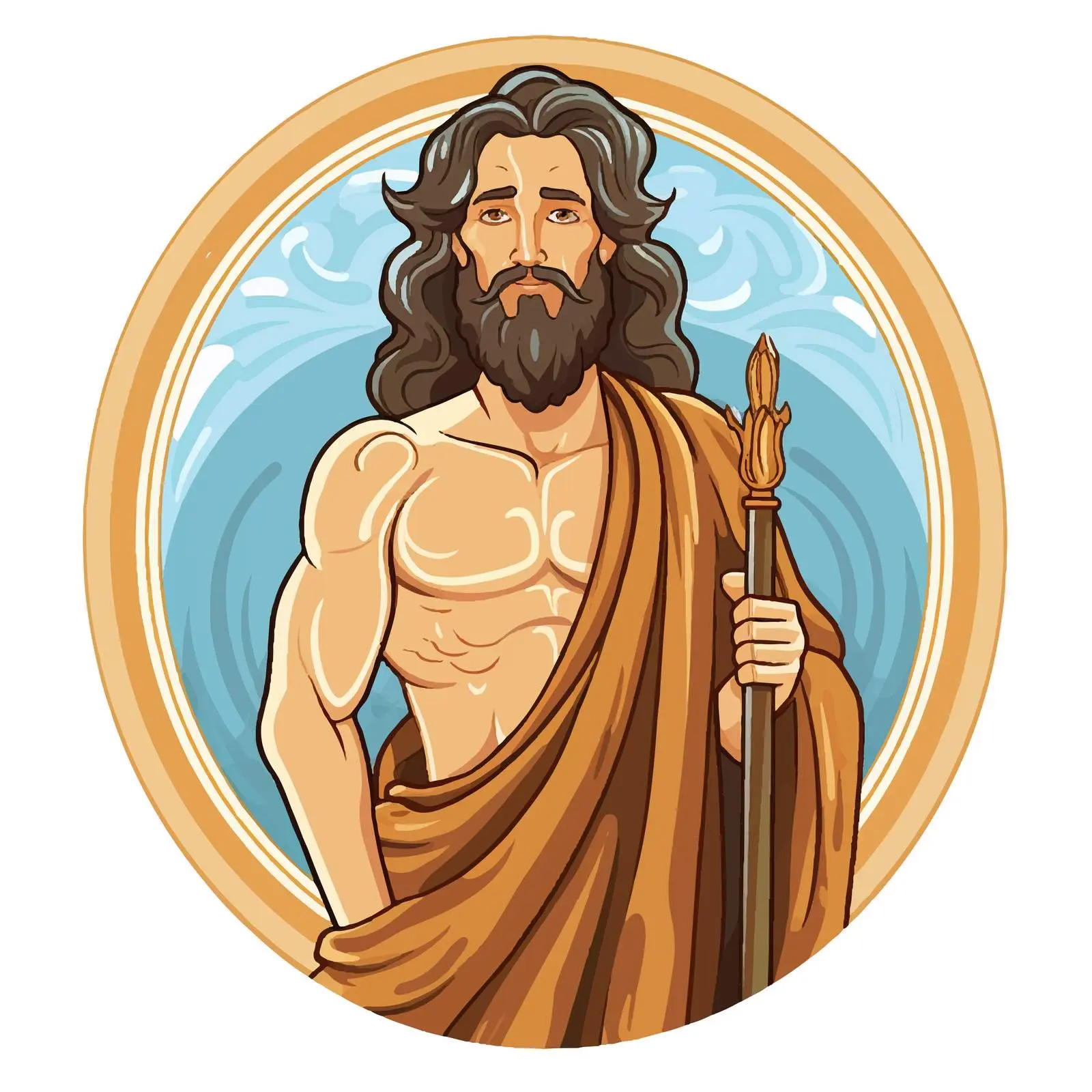 John the Baptist Byzantine Religious Illustration — free download from Dotvec