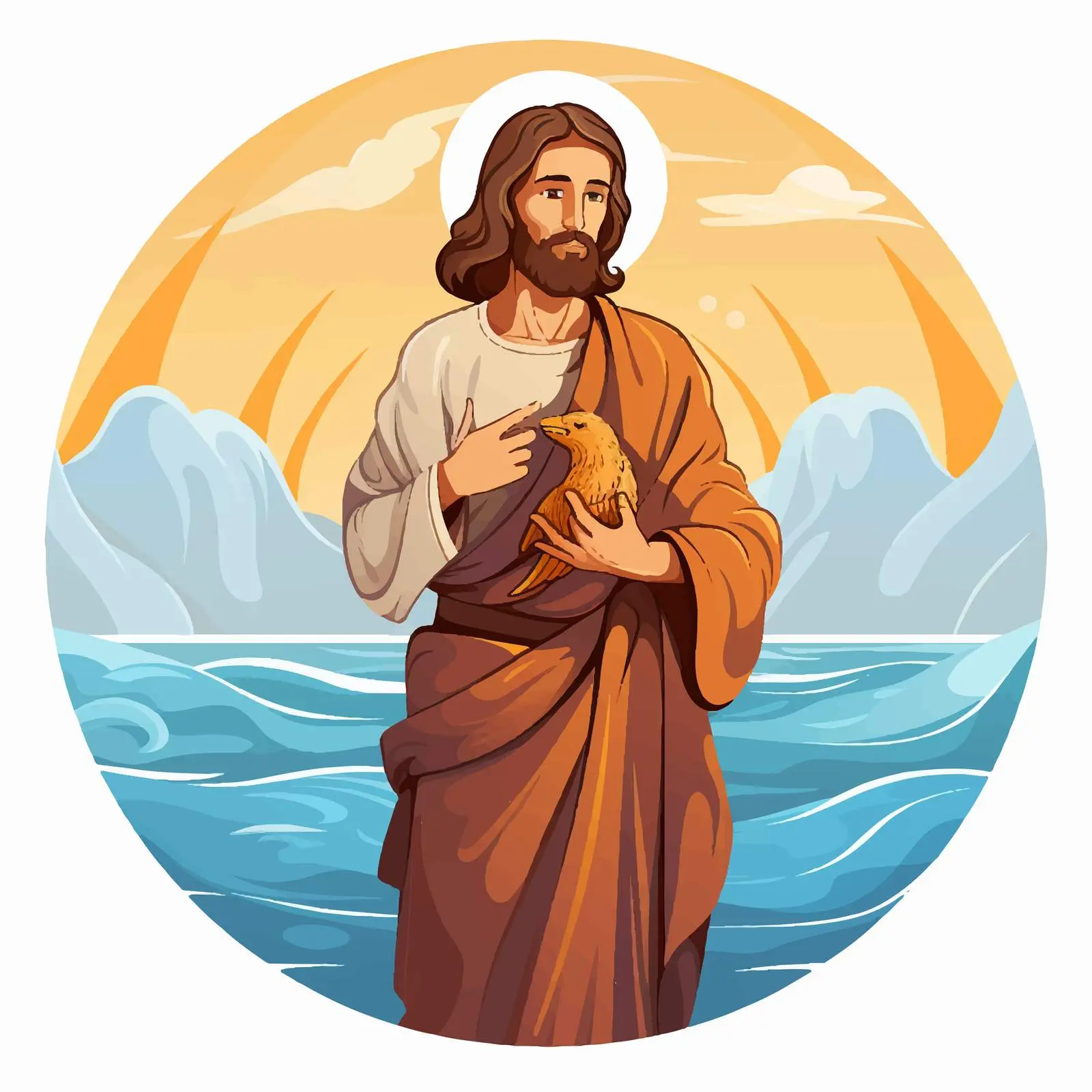 Byzantine Illustration of John the Baptist – free thematic art image from Dotvec