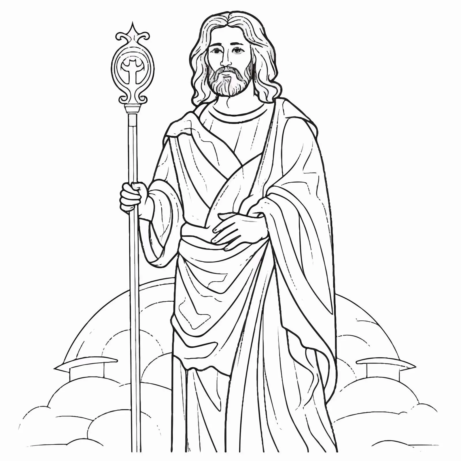 John the Baptist Byzantine Style Coloring Page — free download from Dotvec