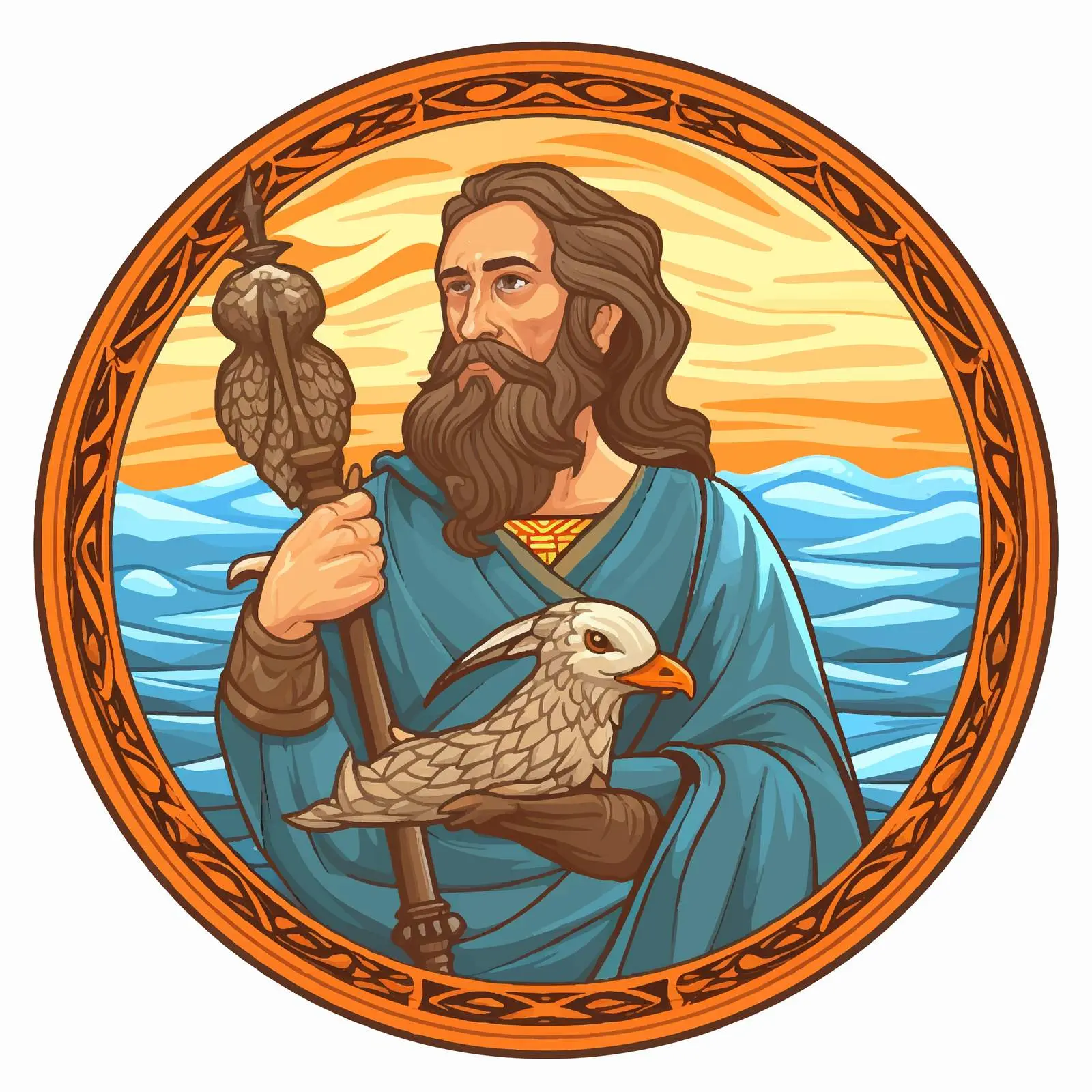 Byzantine Fresco of John the Baptist — free download from Dotvec