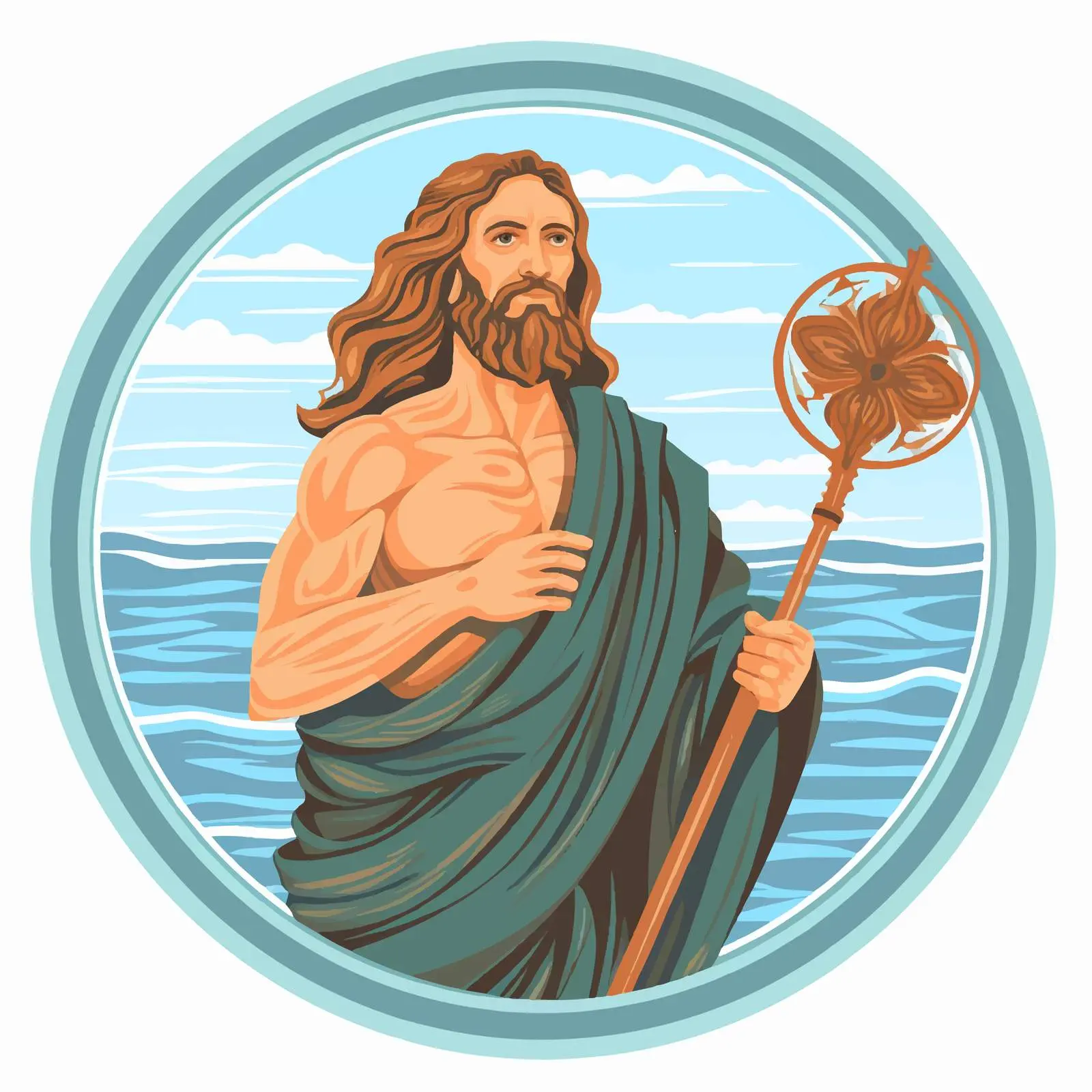 Byzantine Fresco Illustration of John the Baptist — free download from Dotvec