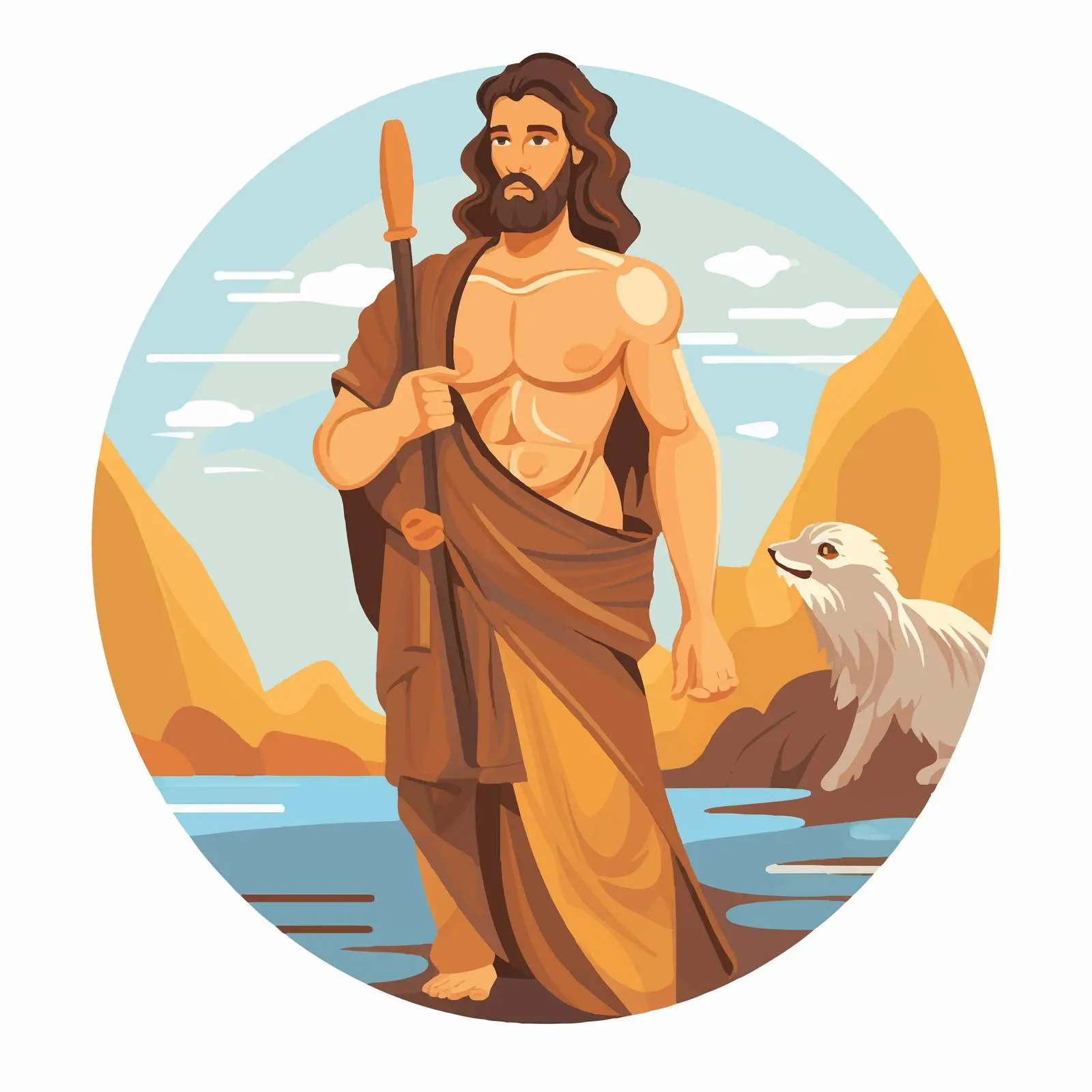 Byzantine Style Illustration of John the Baptist — free download from Dotvec