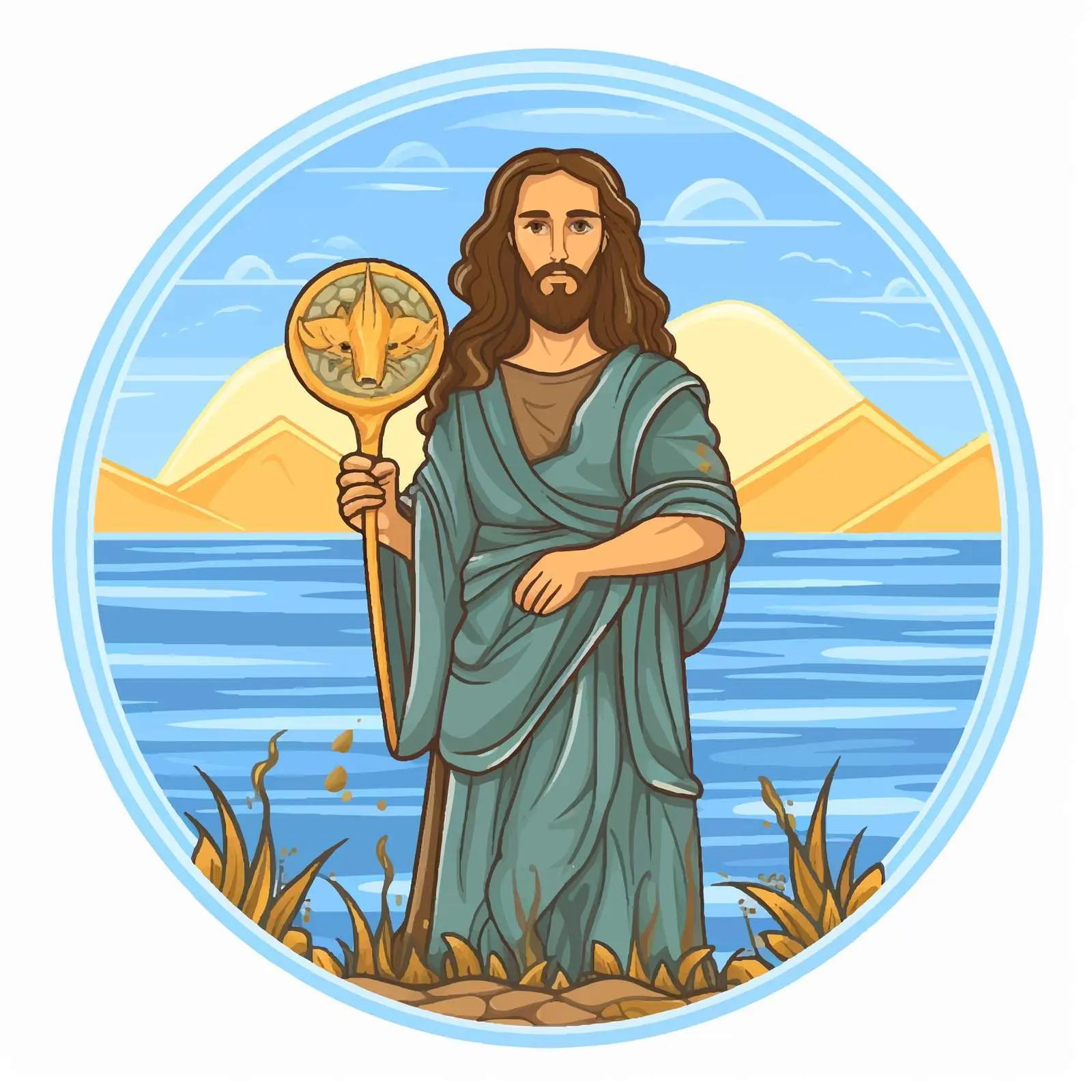 Byzantine Style Illustration of John the Baptist — free download from Dotvec