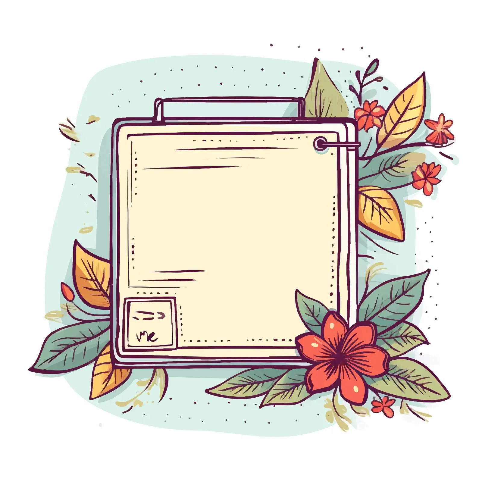 Summer Journal Card Retro Scrapbook Embellishment — free download from Dotvec