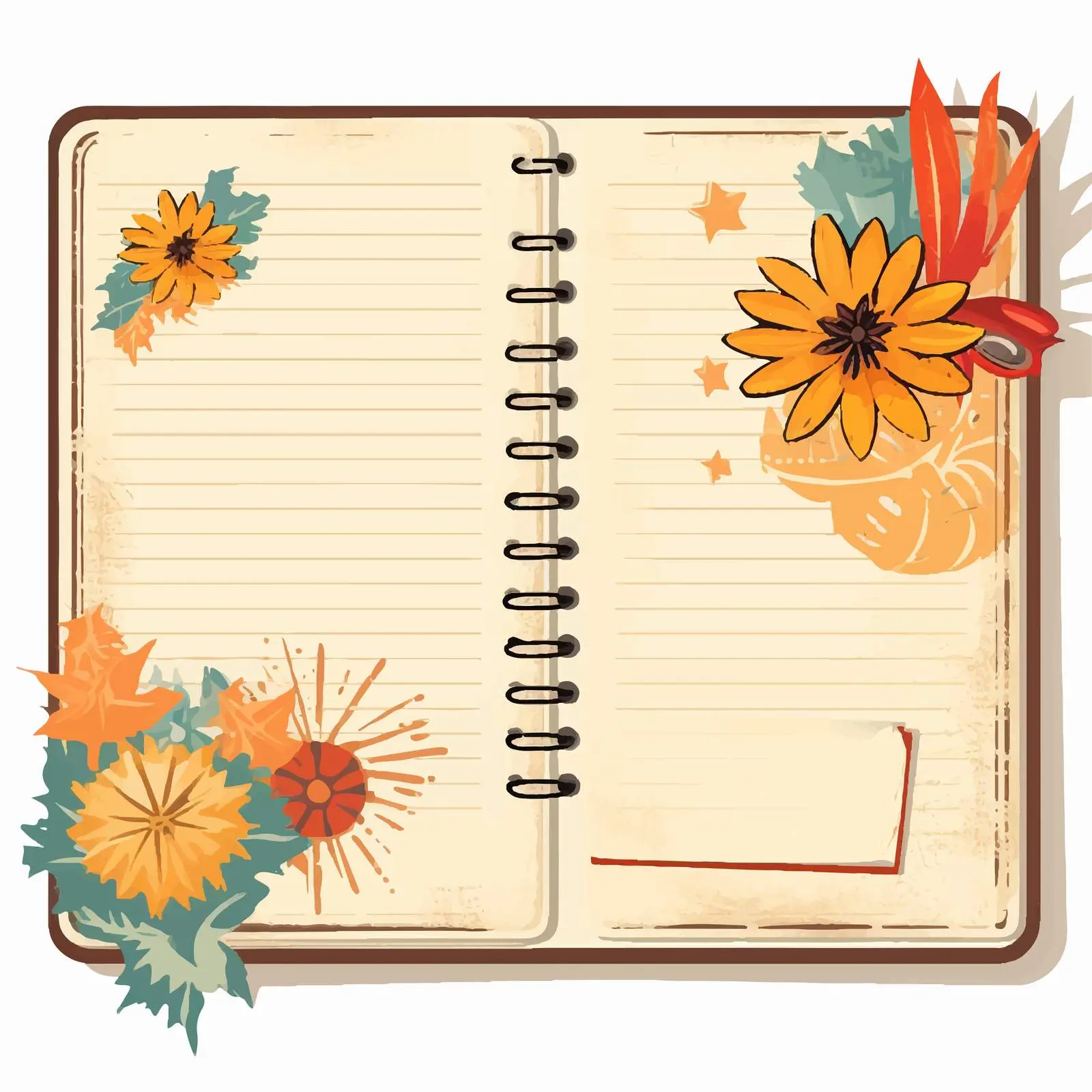 Retro Summer Journal Card Scrapbook Embellishment — free download from Dotvec