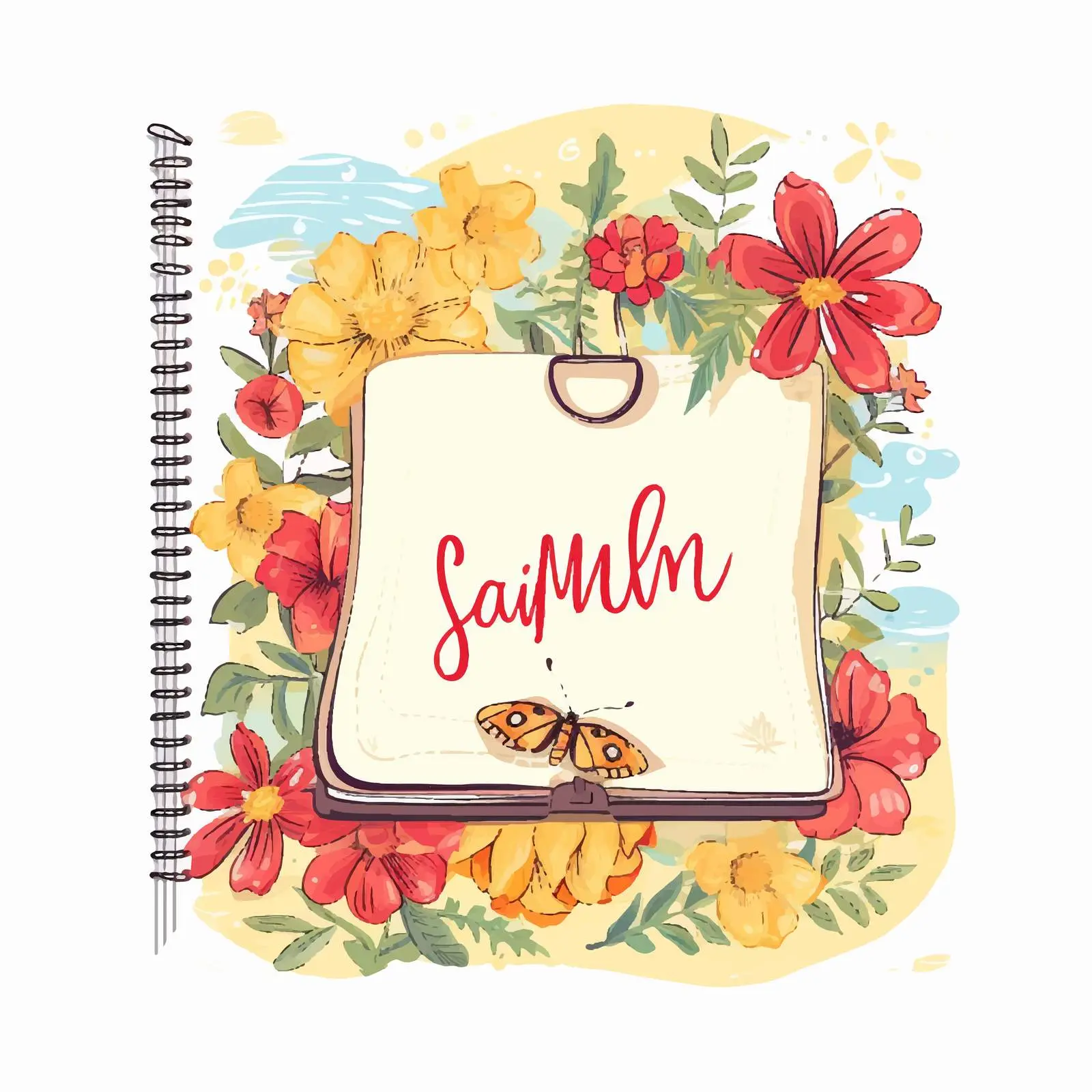 Retro Summer Journal Card Scrapbook Embellishment — free download from Dotvec