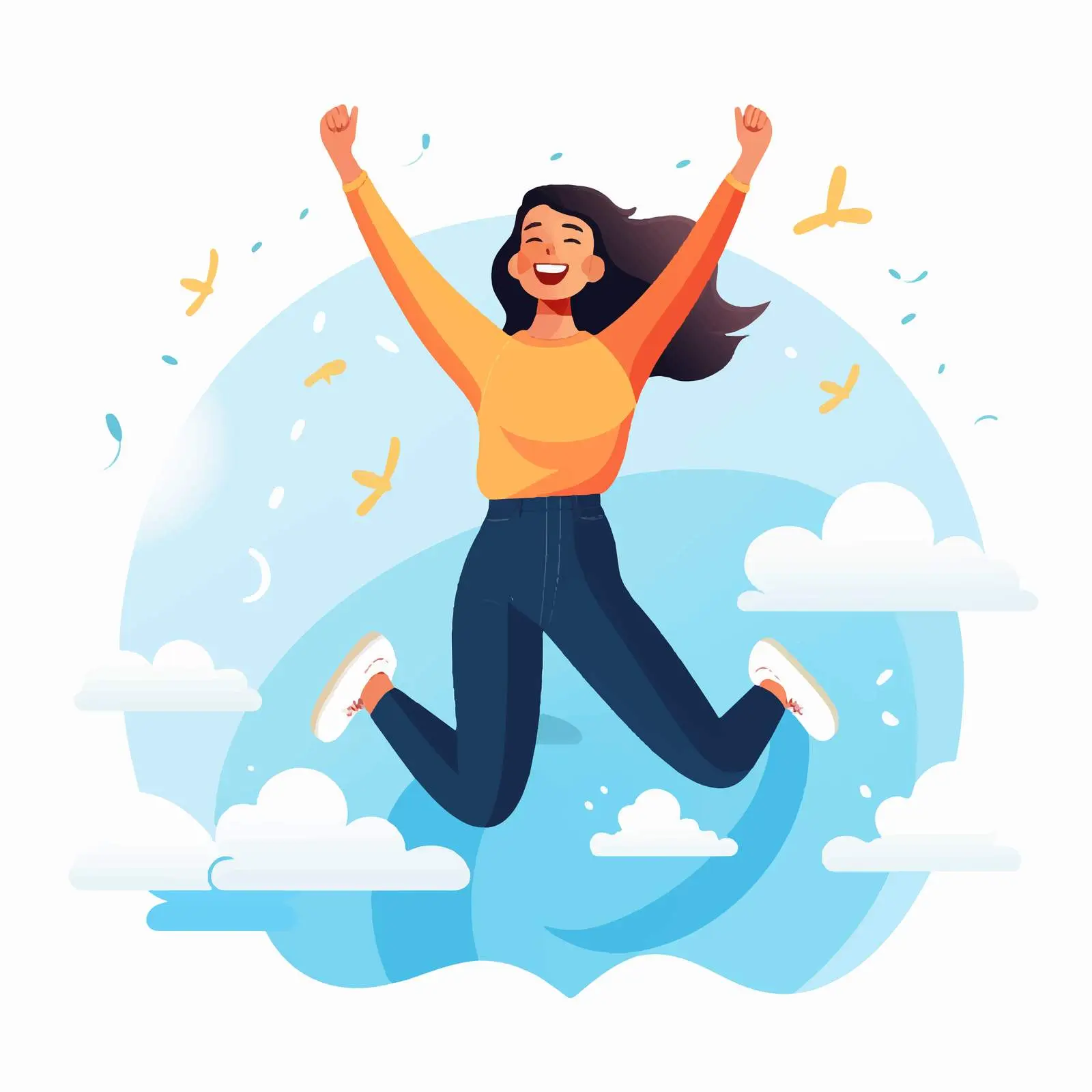 Happy Creative Woman Embracing Joy and Energy — free download from Dotvec