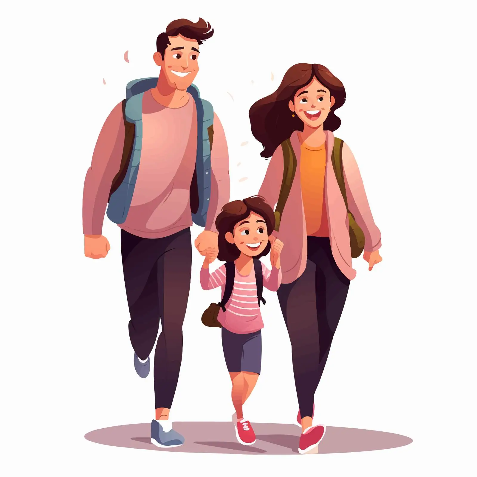 Happy Family Walking Together in Nature — free download from Dotvec