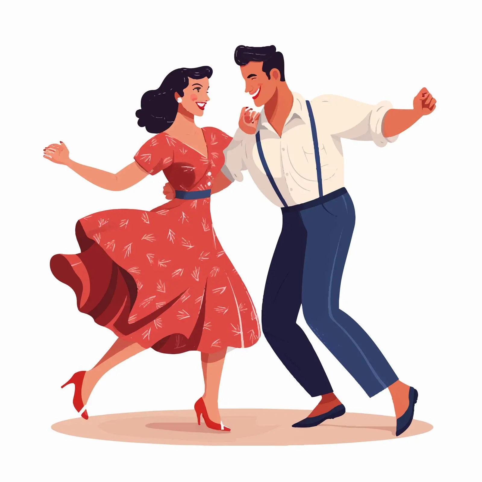 Couple Dancing Lindy Hop Vector Illustration — free download from Dotvec