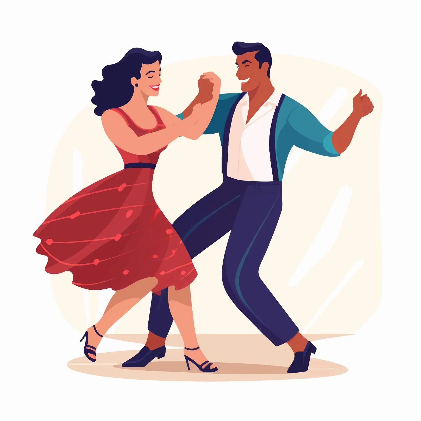 Joyful Lindy Hop Dance Movement Vector Art – free performing image from Dotvec