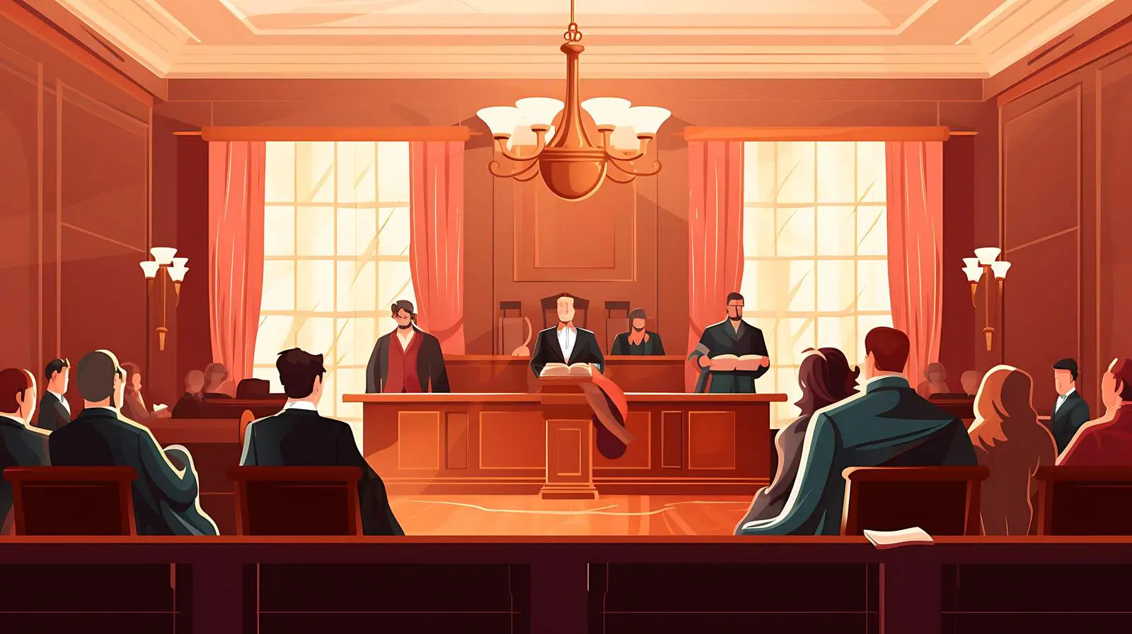 Federal Judges Courtroom Scene — free download from Dotvec